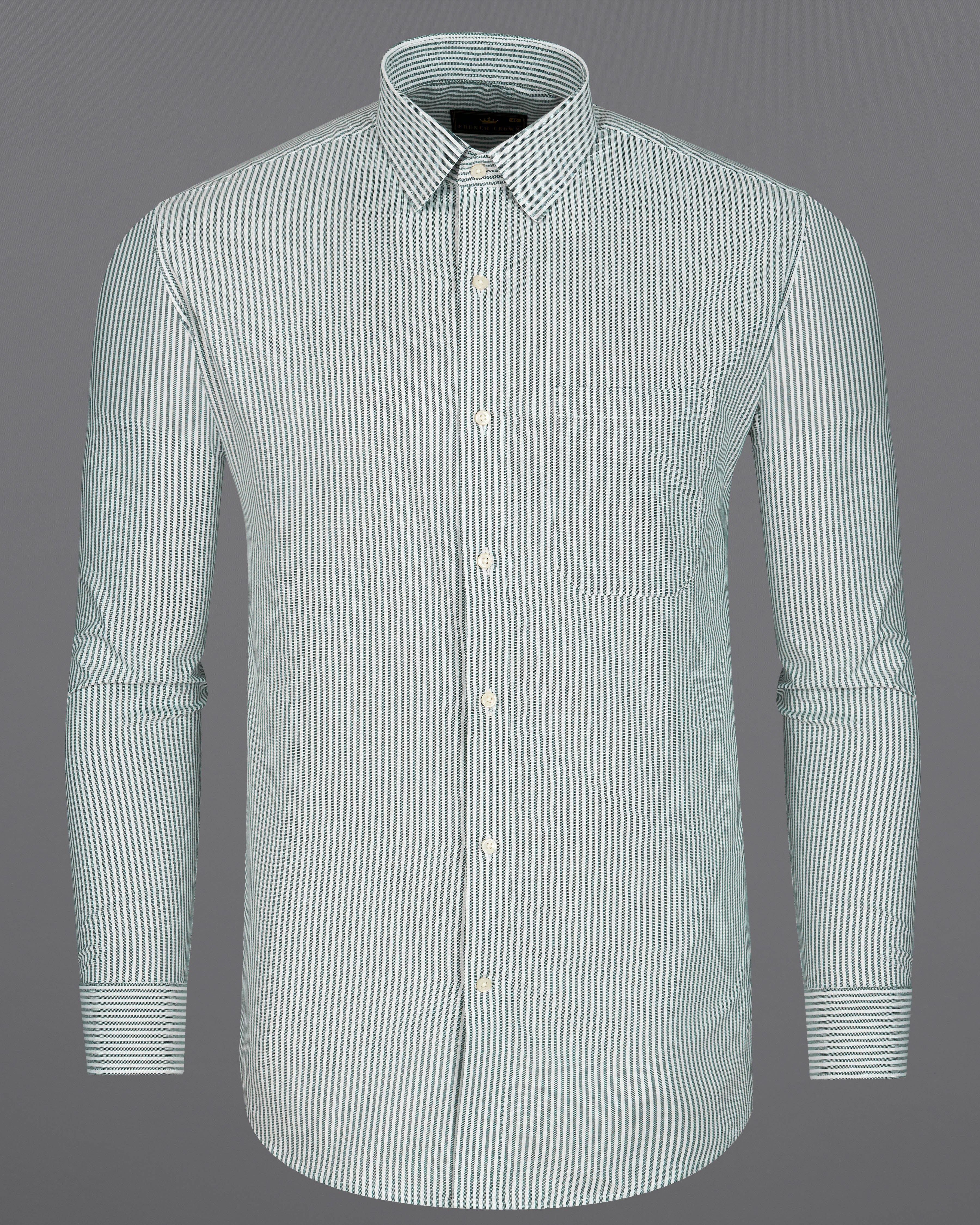 Gunsmoke Green Pinstriped Royal Oxford Shirt 8746-38,8746-H-38,8746-39,8746-H-39,8746-40,8746-H-40,8746-42,8746-H-42,8746-44,8746-H-44,8746-46,8746-H-46,8746-48,8746-H-48,8746-50,8746-H-50,8746-52,8746-H-52