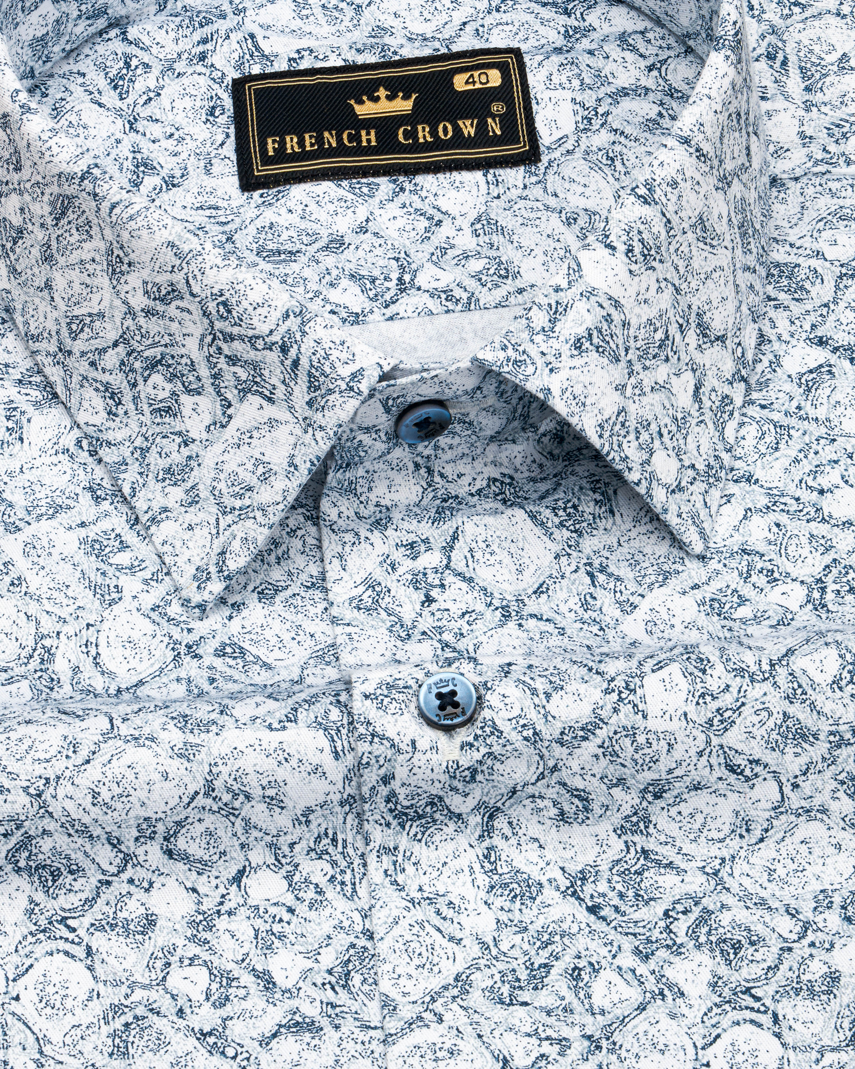 Bright White with Zodiac Blue Printed Royal Oxford Shirt 8771-BLE-38,8771-BLE-H-38,8771-BLE-39,8771-BLE-H-39,8771-BLE-40,8771-BLE-H-40,8771-BLE-42,8771-BLE-H-42,8771-BLE-44,8771-BLE-H-44,8771-BLE-46,8771-BLE-H-46,8771-BLE-48,8771-BLE-H-48,8771-BLE-50,8771-BLE-H-50,8771-BLE-52,8771-BLE-H-52