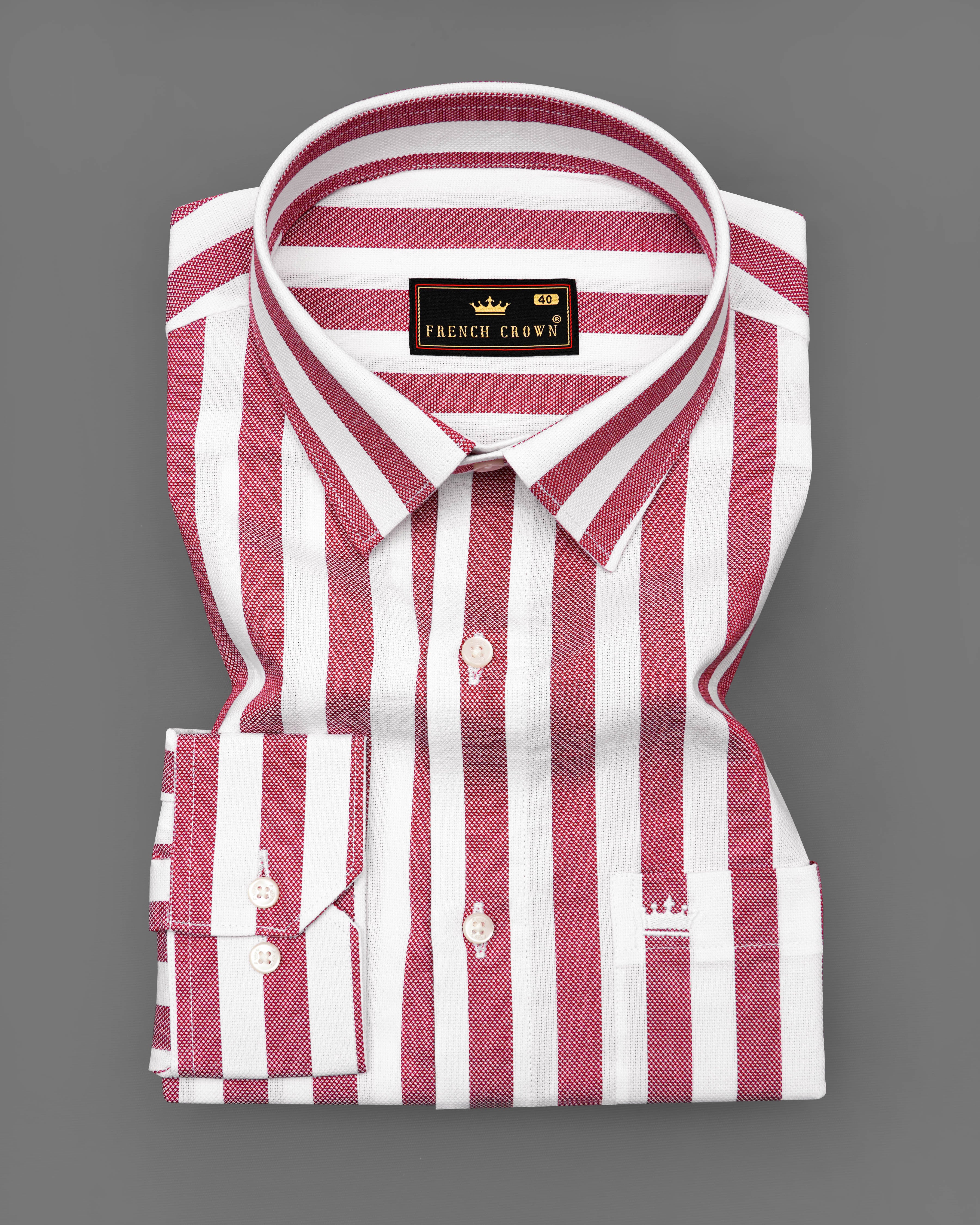 Bright White with Merlot Pink Striped Dobby Textured Premium Giza Cotton Shirt  8786-38,8786-H-38,8786-39,8786-H-39,8786-40,8786-H-40,8786-42,8786-H-42,8786-44,8786-H-44,8786-46,8786-H-46,8786-48,8786-H-48,8786-50,8786-H-50,8786-52,8786-H-52