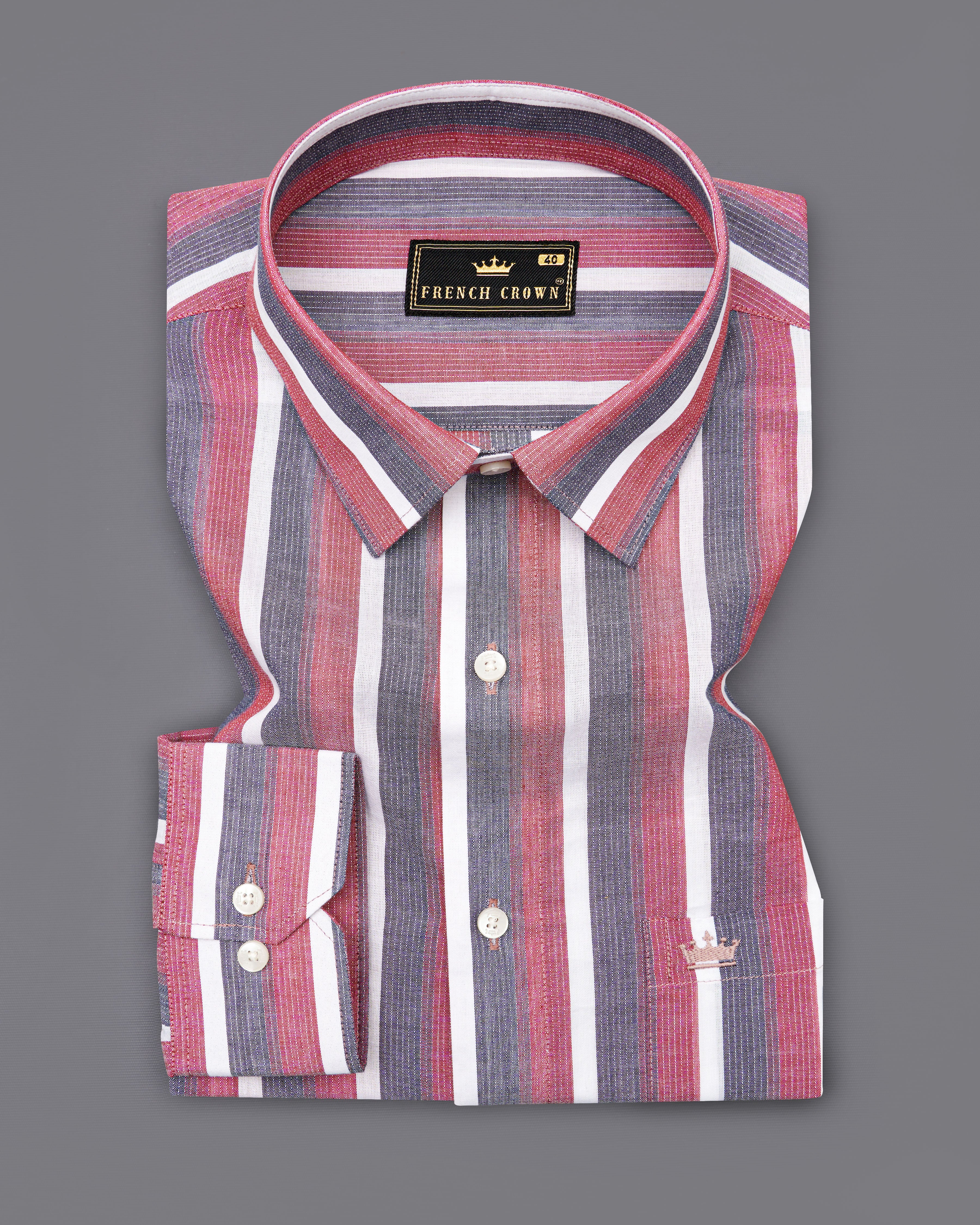 Bashful Pink with Shuttle Gray Striped Dobby Textured Premium Giza Cotton Shirt 8789-38,8789-H-38,8789-39,8789-H-39,8789-40,8789-H-40,8789-42,8789-H-42,8789-44,8789-H-44,8789-46,8789-H-46,8789-48,8789-H-48,8789-50,8789-H-50,8789-52,8789-H-52