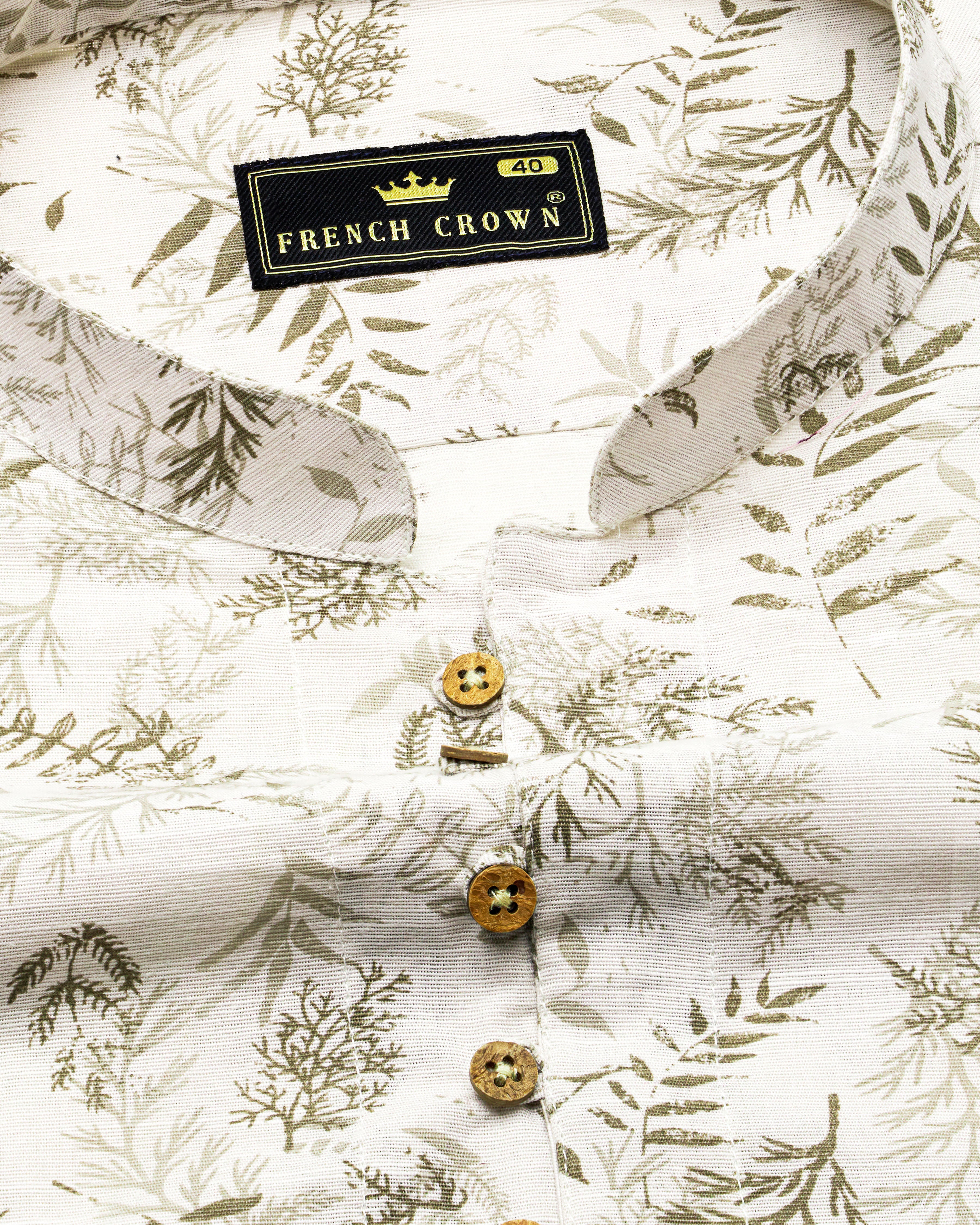 Mercury White with Leaves Printed Luxurious Linen Shirt 8790-KS-38,8790-KS-H-38,8790-KS-39,8790-KS-H-39,8790-KS-40,8790-KS-H-40,8790-KS-42,8790-KS-H-42,8790-KS-44,8790-KS-H-44,8790-KS-46,8790-KS-H-46,8790-KS-48,8790-KS-H-48,8790-KS-50,8790-KS-H-50,8790-KS-52,8790-KS-H-52