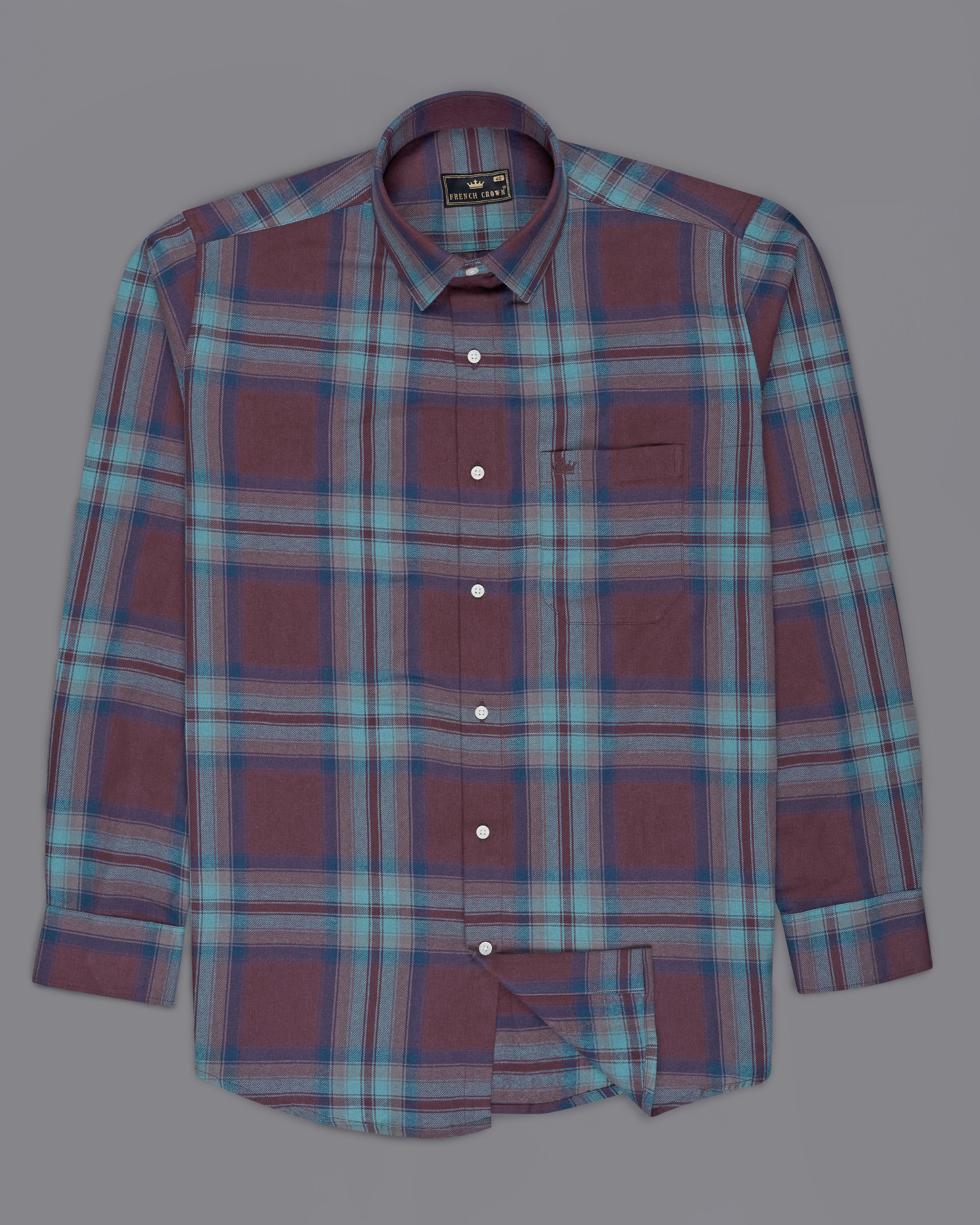 Matterhorn Brown with CloudBurst Blue Twill Premium Cotton Shirt 8808-38,8808-H-38,8808-39,8808-H-39,8808-40,8808-H-40,8808-42,8808-H-42,8808-44,8808-H-44,8808-46,8808-H-46,8808-48,8808-H-48,8808-50,8808-H-50,8808-52,8808-H-52