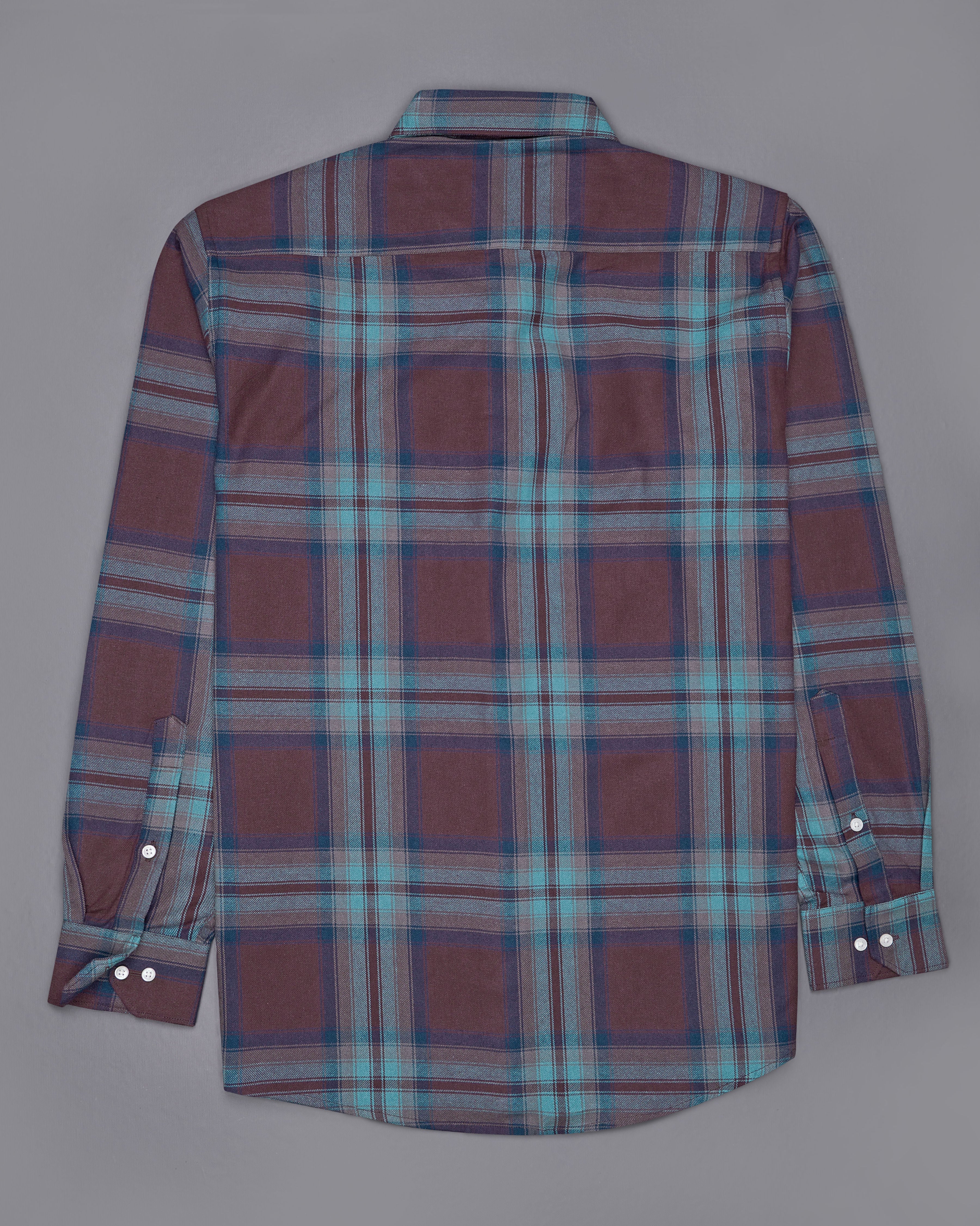 Matterhorn Brown with CloudBurst Blue Twill Premium Cotton Shirt 8808-38,8808-H-38,8808-39,8808-H-39,8808-40,8808-H-40,8808-42,8808-H-42,8808-44,8808-H-44,8808-46,8808-H-46,8808-48,8808-H-48,8808-50,8808-H-50,8808-52,8808-H-52