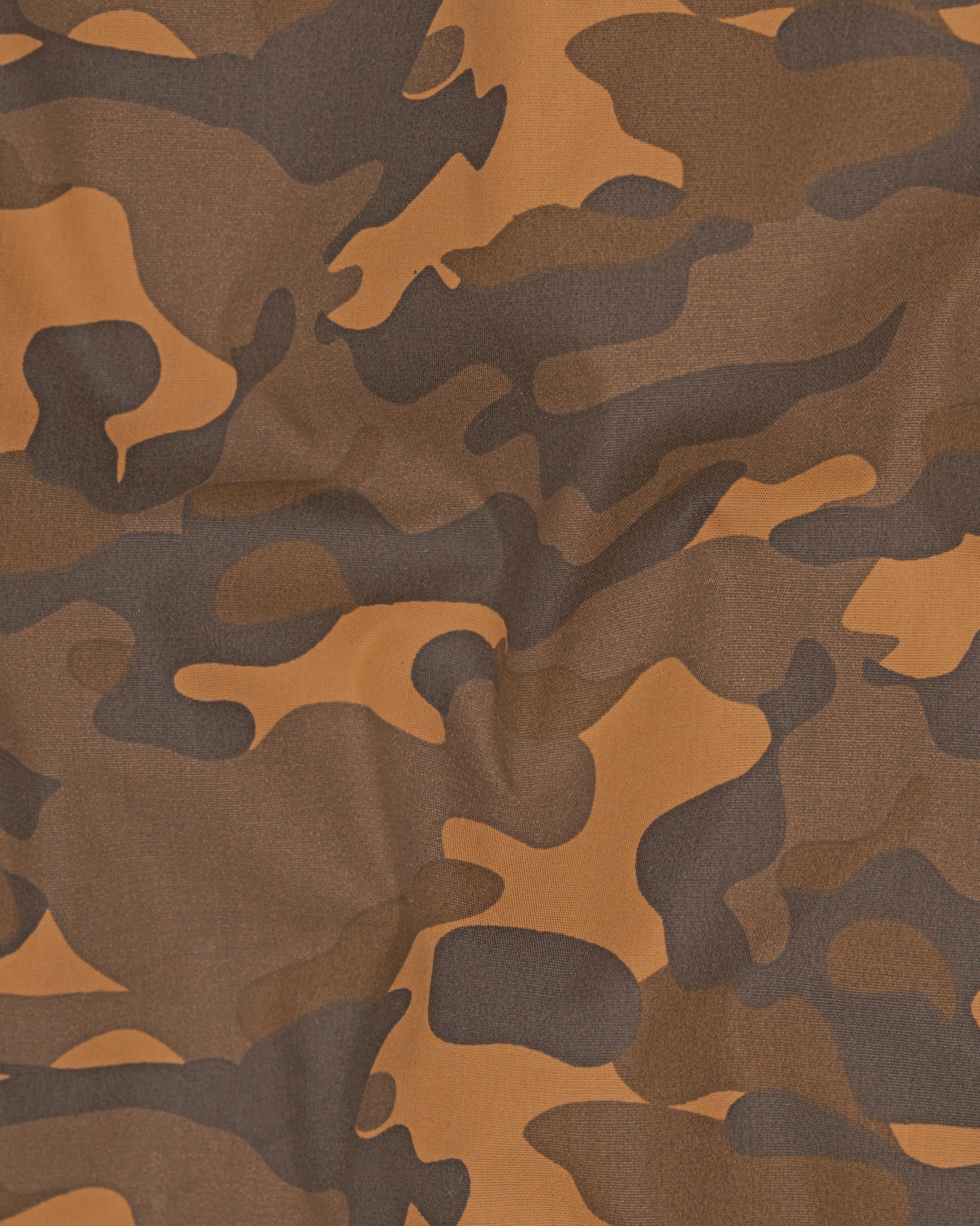 Bourbonn with Dark Taupe Brown Camouflage Royal Oxford Bomber Jacket