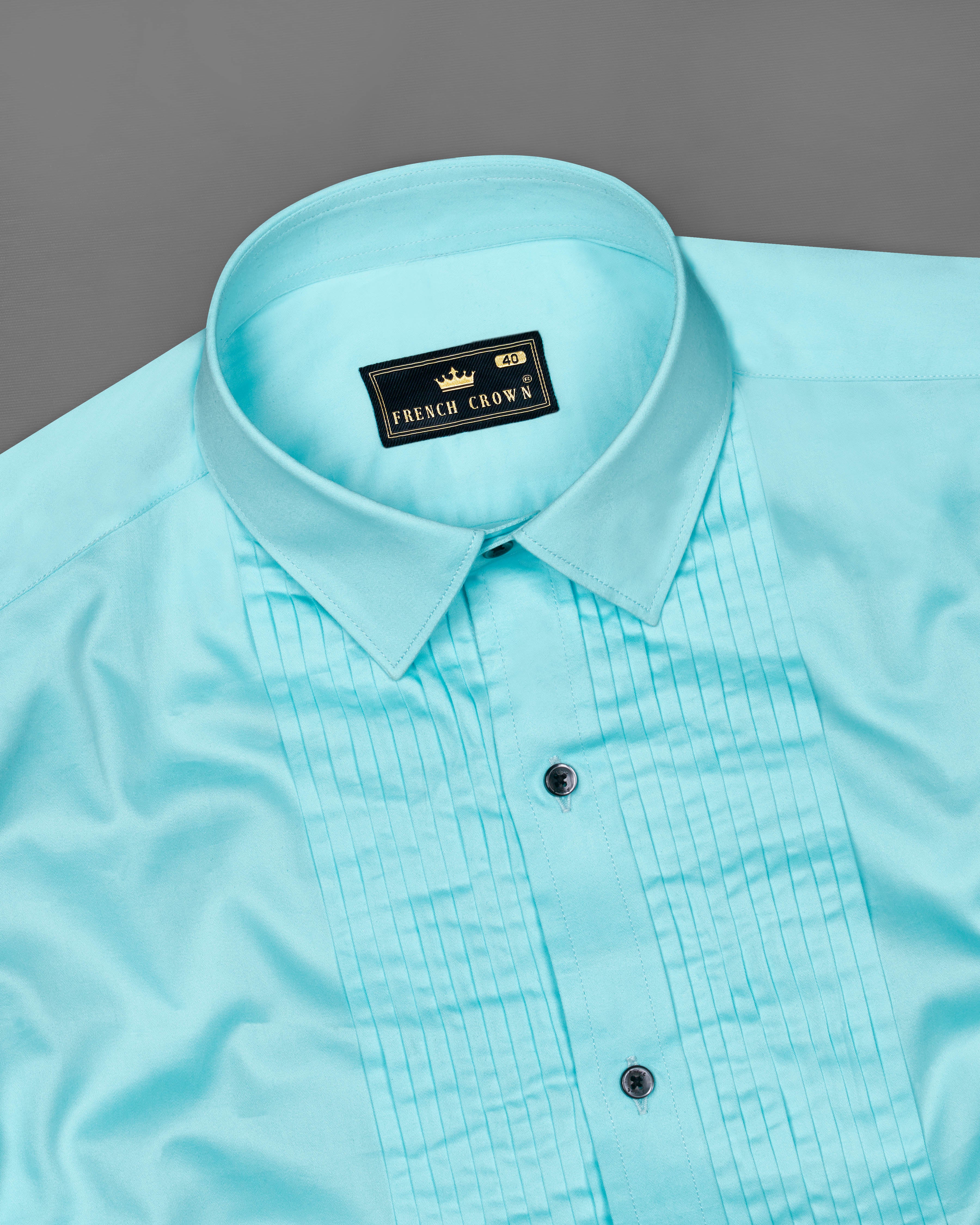 Blizzard Blue Subtle Sheen Snake Pleated Super Soft Premium Cotton Tuxedo Shirt 8830-BLK-TXD-38, 8830-BLK-TXD-H-38, 8830-BLK-TXD-39, 8830-BLK-TXD-H-39, 8830-BLK-TXD-40, 8830-BLK-TXD-H-40, 8830-BLK-TXD-42, 8830-BLK-TXD-H-42, 8830-BLK-TXD-44, 8830-BLK-TXD-H-44, 8830-BLK-TXD-46, 8830-BLK-TXD-H-46, 8830-BLK-TXD-48, 8830-BLK-TXD-H-48, 8830-BLK-TXD-50, 8830-BLK-TXD-H-50, 8830-BLK-TXD-52, 8830-BLK-TXD-H-52