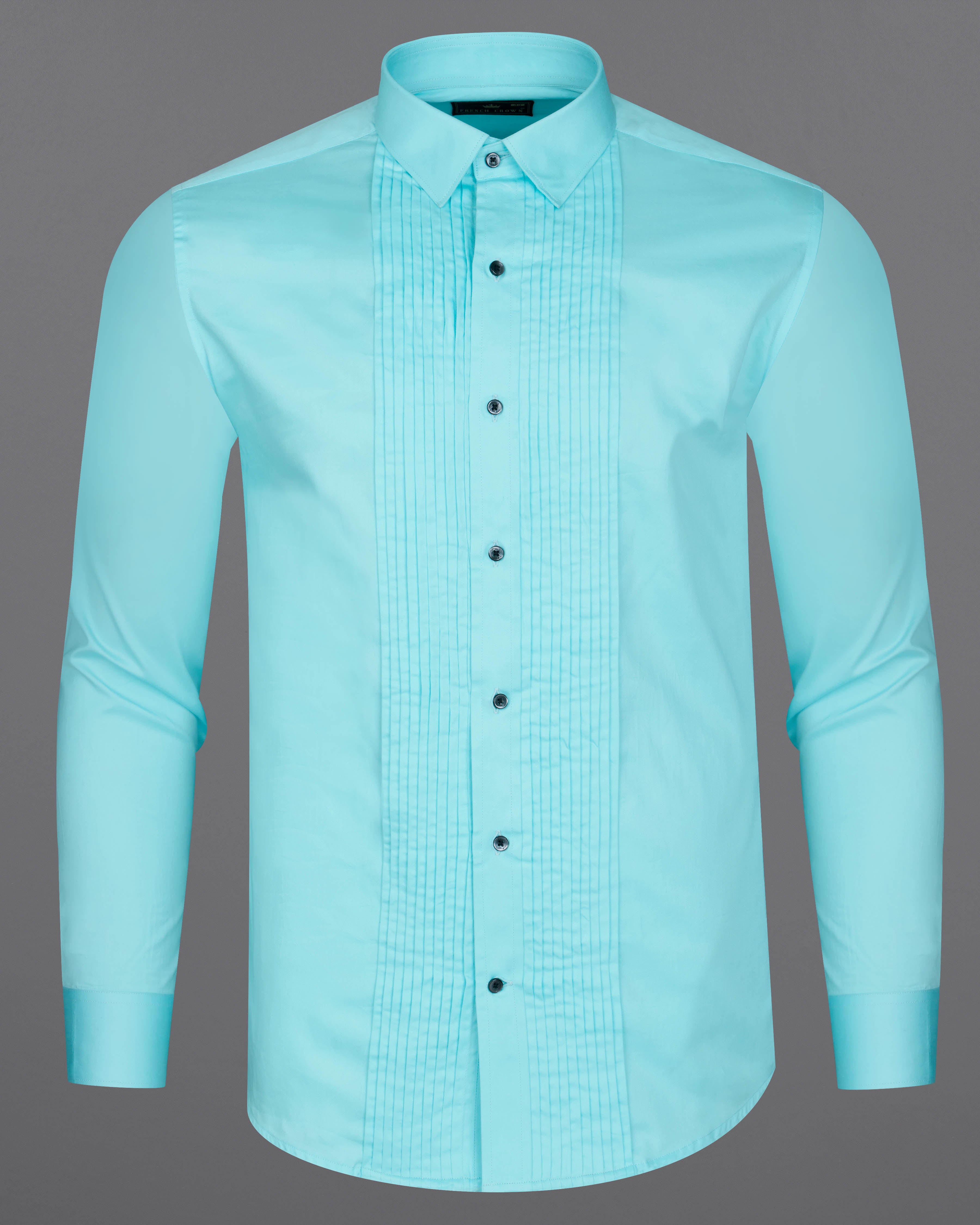 Blizzard Blue Subtle Sheen Snake Pleated Super Soft Premium Cotton Tuxedo Shirt 8830-BLK-TXD-38, 8830-BLK-TXD-H-38, 8830-BLK-TXD-39, 8830-BLK-TXD-H-39, 8830-BLK-TXD-40, 8830-BLK-TXD-H-40, 8830-BLK-TXD-42, 8830-BLK-TXD-H-42, 8830-BLK-TXD-44, 8830-BLK-TXD-H-44, 8830-BLK-TXD-46, 8830-BLK-TXD-H-46, 8830-BLK-TXD-48, 8830-BLK-TXD-H-48, 8830-BLK-TXD-50, 8830-BLK-TXD-H-50, 8830-BLK-TXD-52, 8830-BLK-TXD-H-52