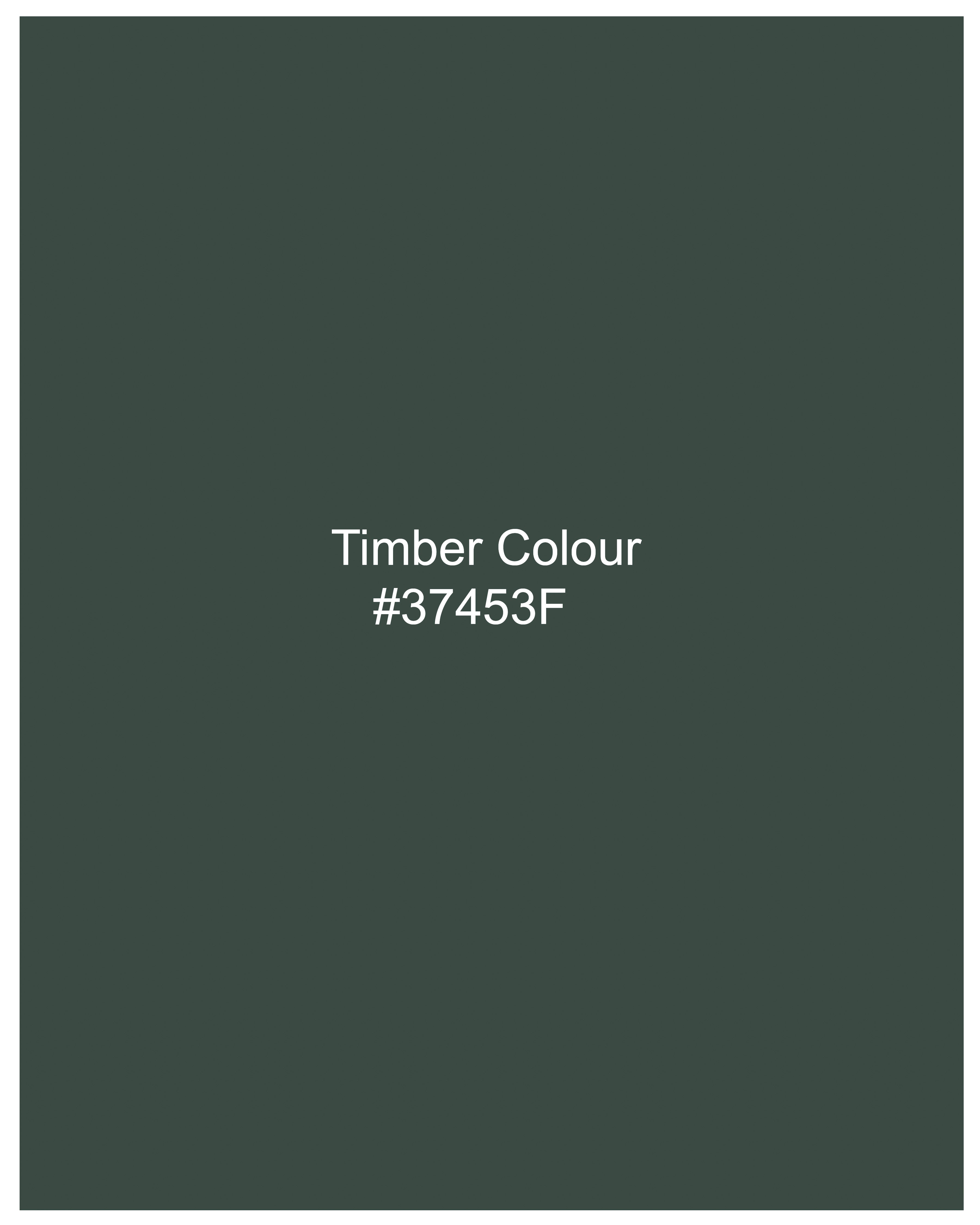 Timber Green Subtle Sheen Snake Pleated Super Soft Premium Cotton Tuxedo Shirt