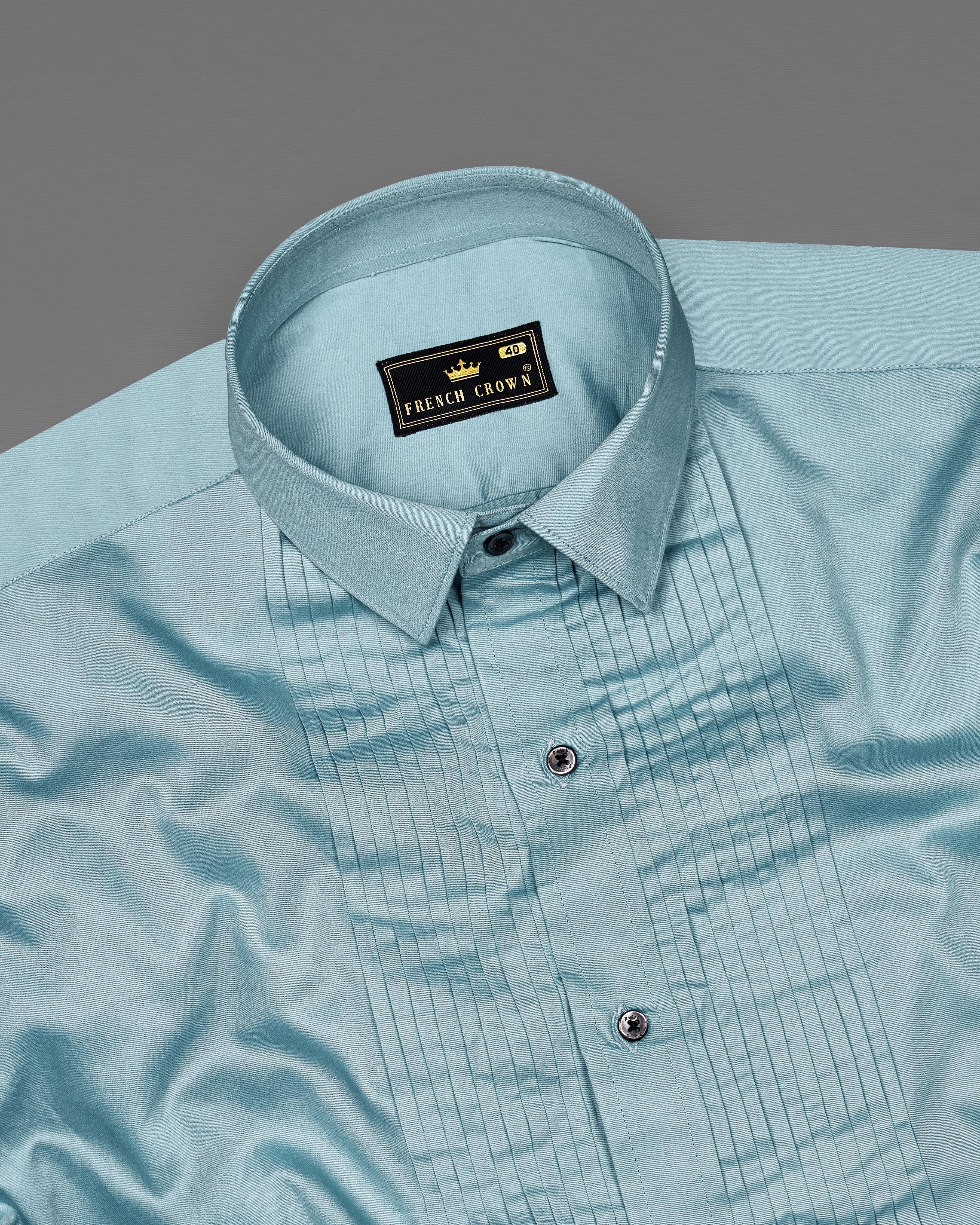 Glacier Blue Snake Pleated Super Soft Premium Cotton Tuxedo Shirt 8862-BLK-TXD-38, 8862-BLK-TXD-H-38, 8862-BLK-TXD-39, 8862-BLK-TXD-H-39, 8862-BLK-TXD-40, 8862-BLK-TXD-H-40, 8862-BLK-TXD-42, 8862-BLK-TXD-H-42, 8862-BLK-TXD-44, 8862-BLK-TXD-H-44, 8862-BLK-TXD-46, 8862-BLK-TXD-H-46, 8862-BLK-TXD-48, 8862-BLK-TXD-H-48, 8862-BLK-TXD-50, 8862-BLK-TXD-H-50, 8862-BLK-TXD-52, 8862-BLK-TXD-H-52