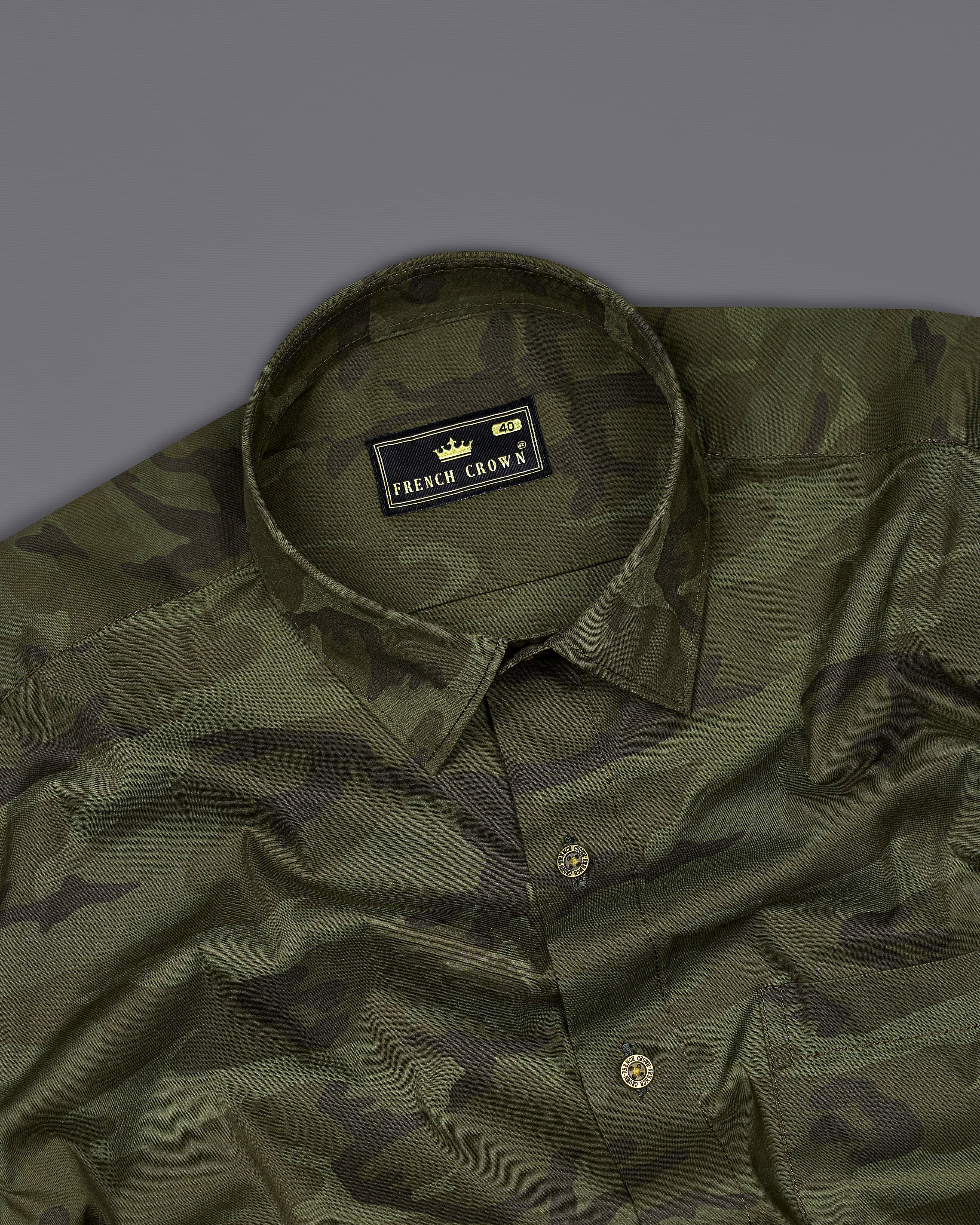 Taupe Green with Finch Green Camouflage Printed Royal Oxford Shirt 8893-MB-38, 8893-MB-H-38, 8893-MB-39, 8893-MB-H-39, 8893-MB-40, 8893-MB-H-40, 8893-MB-42, 8893-MB-H-42, 8893-MB-44, 8893-MB-H-44, 8893-MB-46, 8893-MB-H-46, 8893-MB-48, 8893-MB-H-48, 8893-MB-50, 8893-MB-H-50, 8893-MB-52, 8893-MB-H-52