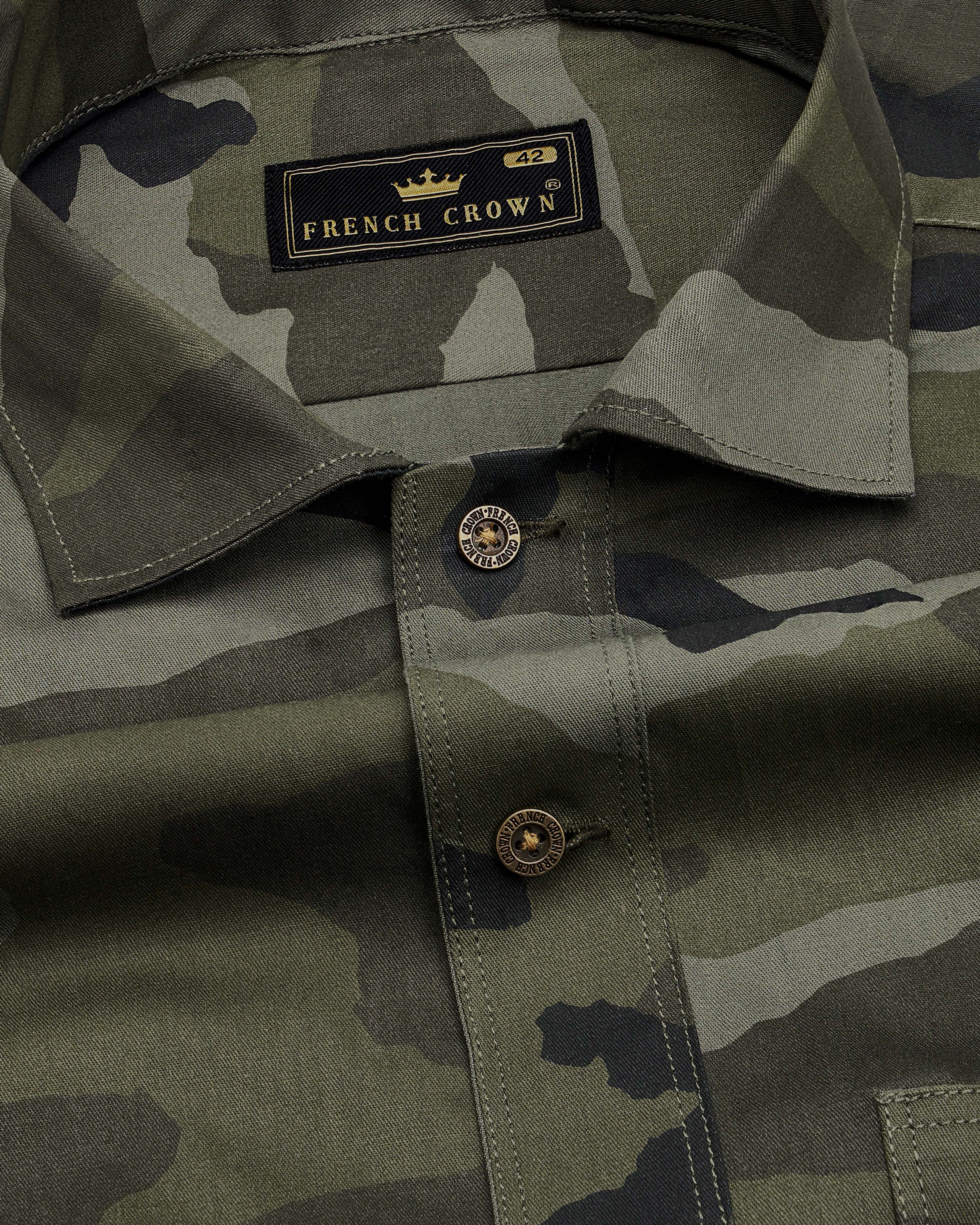 Iridium Green with Mirage Black Camouflage Printed Royal Oxford Designer OverShirt 8929-MB-P326-38, 8929-MB-P326-H-38, 8929-MB-P326-39, 8929-MB-P326-H-39, 8929-MB-P326-40, 8929-MB-P326-H-40, 8929-MB-P326-42, 8929-MB-P326-H-42, 8929-MB-P326-44, 8929-MB-P326-H-44, 8929-MB-P326-46, 8929-MB-P326-H-46, 8929-MB-P326-48, 8929-MB-P326-H-48, 8929-MB-P326-50, 8929-MB-P326-H-50, 8929-MB-P326-52, 8929-MB-P326-H-52