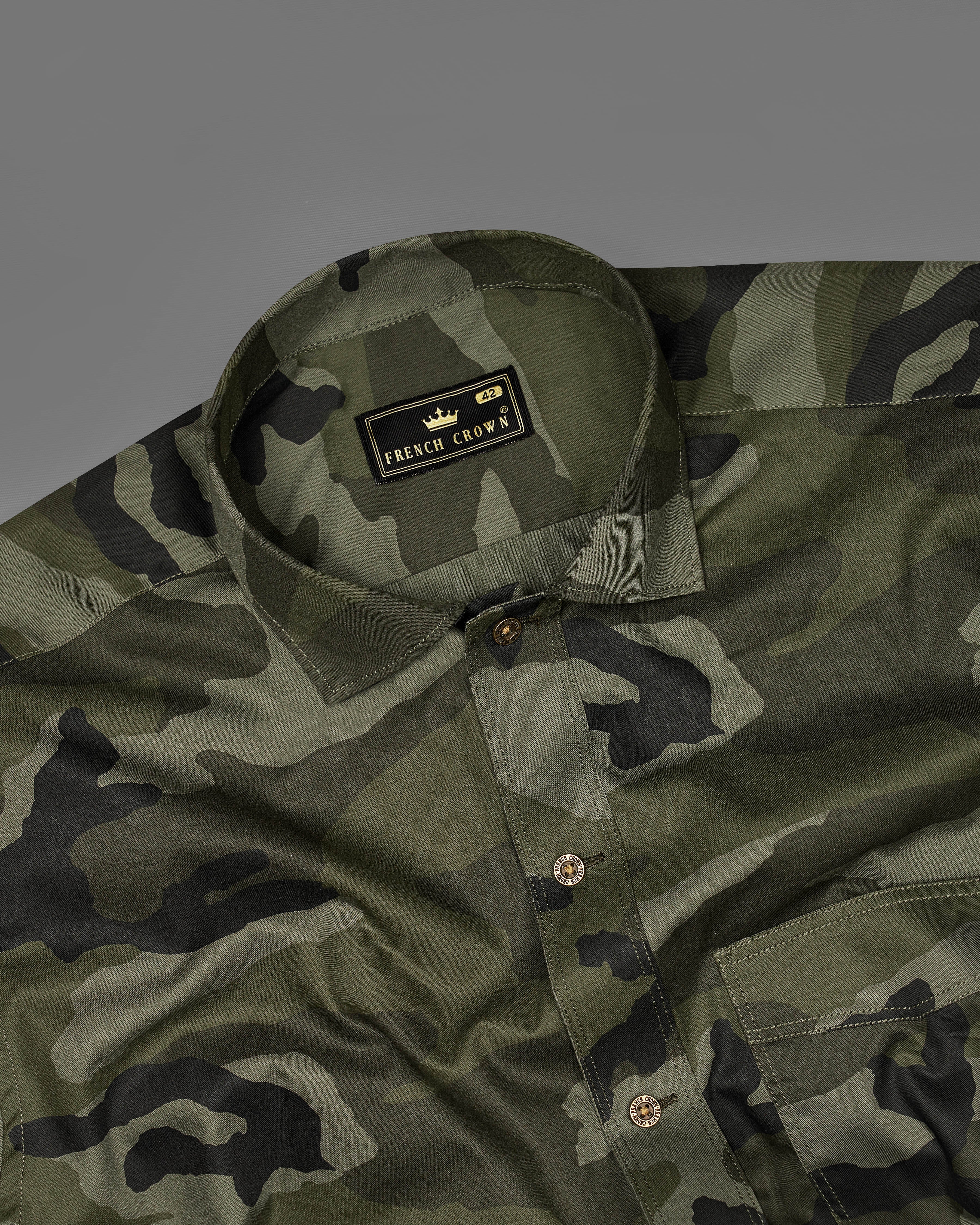 Iridium Green with Mirage Black Camouflage Printed Royal Oxford Designer OverShirt 8929-MB-P326-38, 8929-MB-P326-H-38, 8929-MB-P326-39, 8929-MB-P326-H-39, 8929-MB-P326-40, 8929-MB-P326-H-40, 8929-MB-P326-42, 8929-MB-P326-H-42, 8929-MB-P326-44, 8929-MB-P326-H-44, 8929-MB-P326-46, 8929-MB-P326-H-46, 8929-MB-P326-48, 8929-MB-P326-H-48, 8929-MB-P326-50, 8929-MB-P326-H-50, 8929-MB-P326-52, 8929-MB-P326-H-52