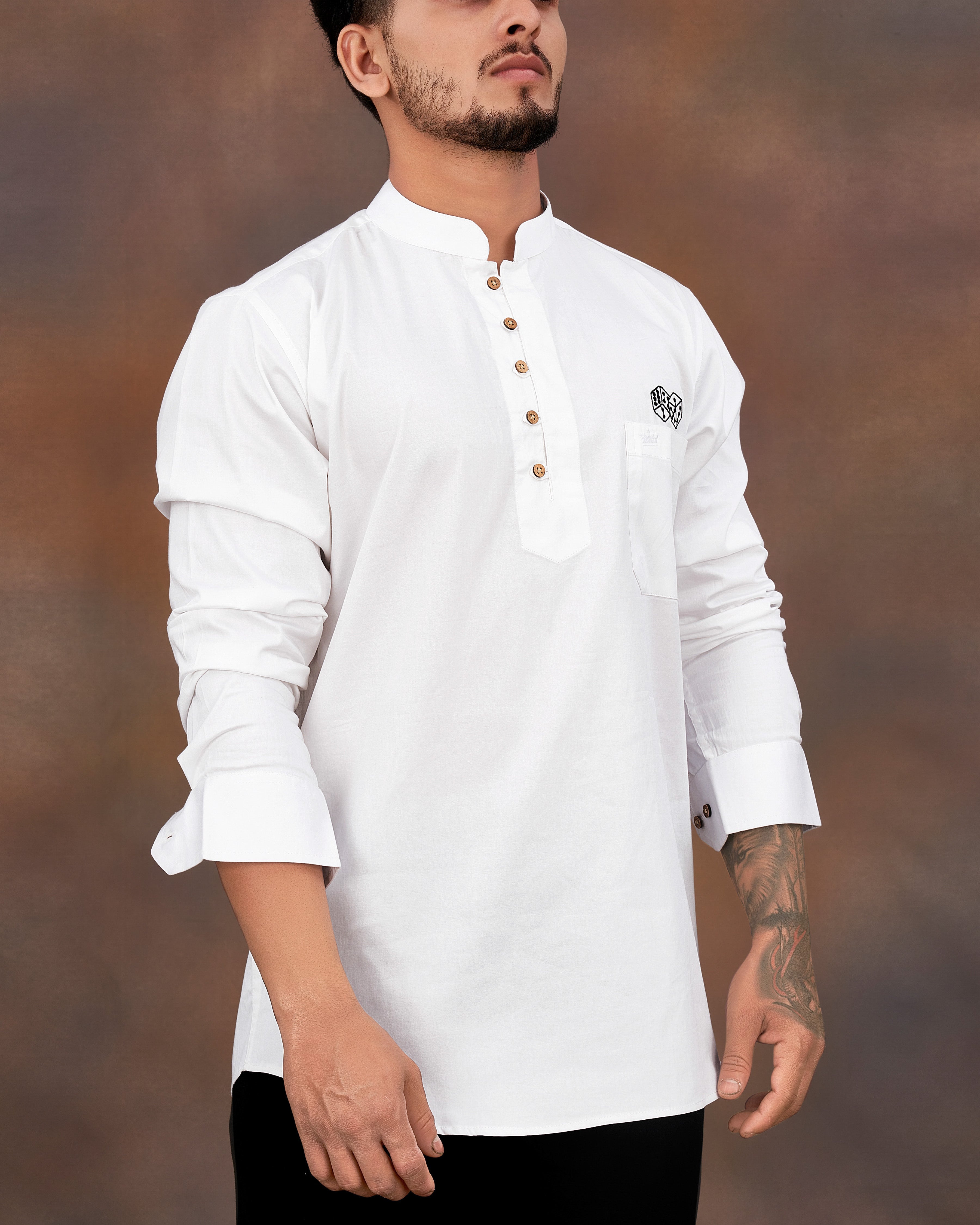 Bright White Subtle Sheen Dice Embroidered Super Soft Premium Cotton Kurta Shirt 2670-KS-E030-38,2670-KS-E030-H-38,2670-KS-E030-39,2670-KS-E030-H-39,2670-KS-E030-40,2670-KS-E030-H-40,2670-KS-E030-42,2670-KS-E030-H-42,2670-KS-E030-44,2670-KS-E030-H-44,2670-KS-E030-46,2670-KS-E030-H-46,2670-KS-E030-48,2670-KS-E030-H-48,2670-KS-E030-50,2670-KS-E030-H-50,2670-KS-E030-52,2670-KS-E030-H-52