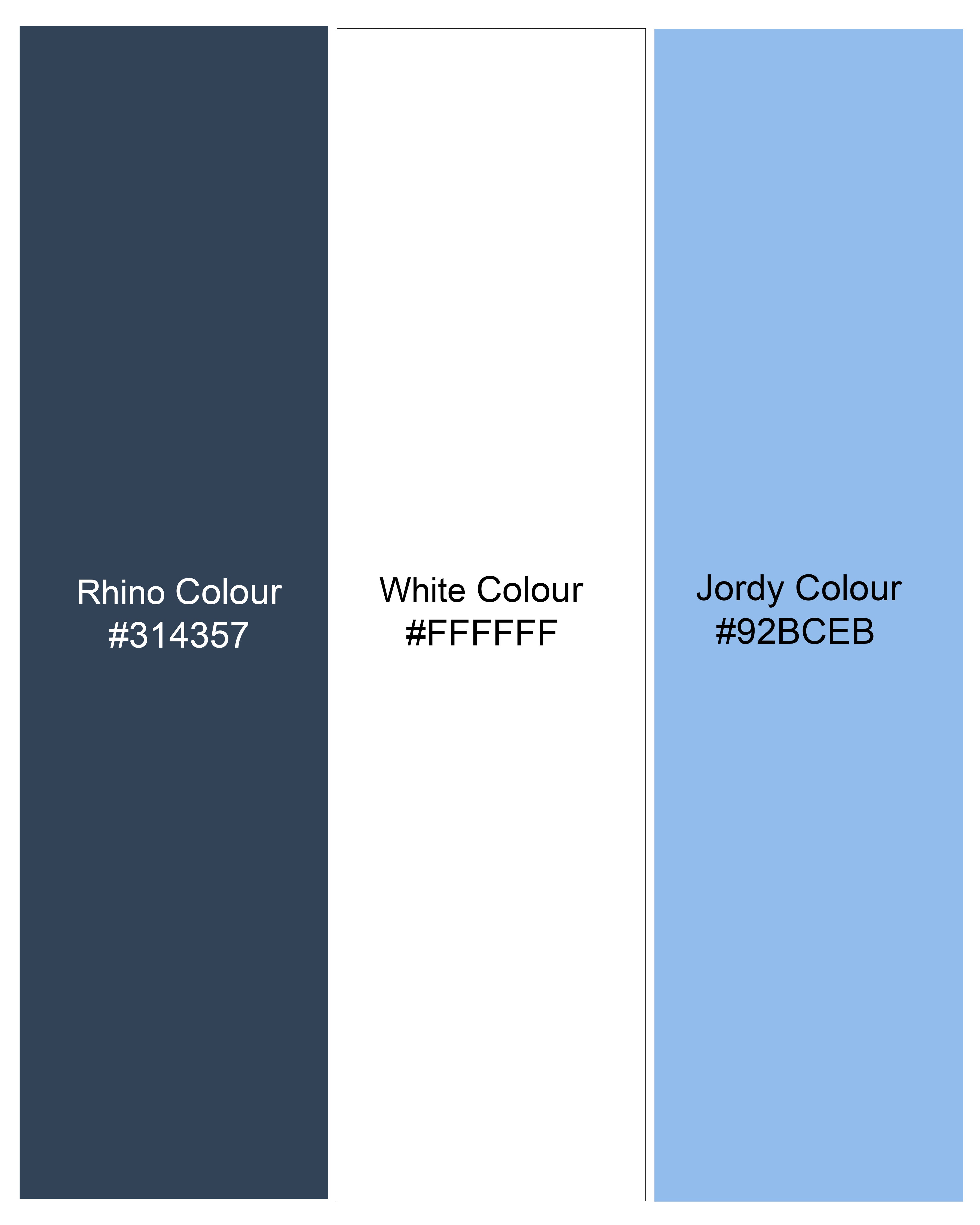 Rhino Blue Box Printed Premium Cotton Shirt