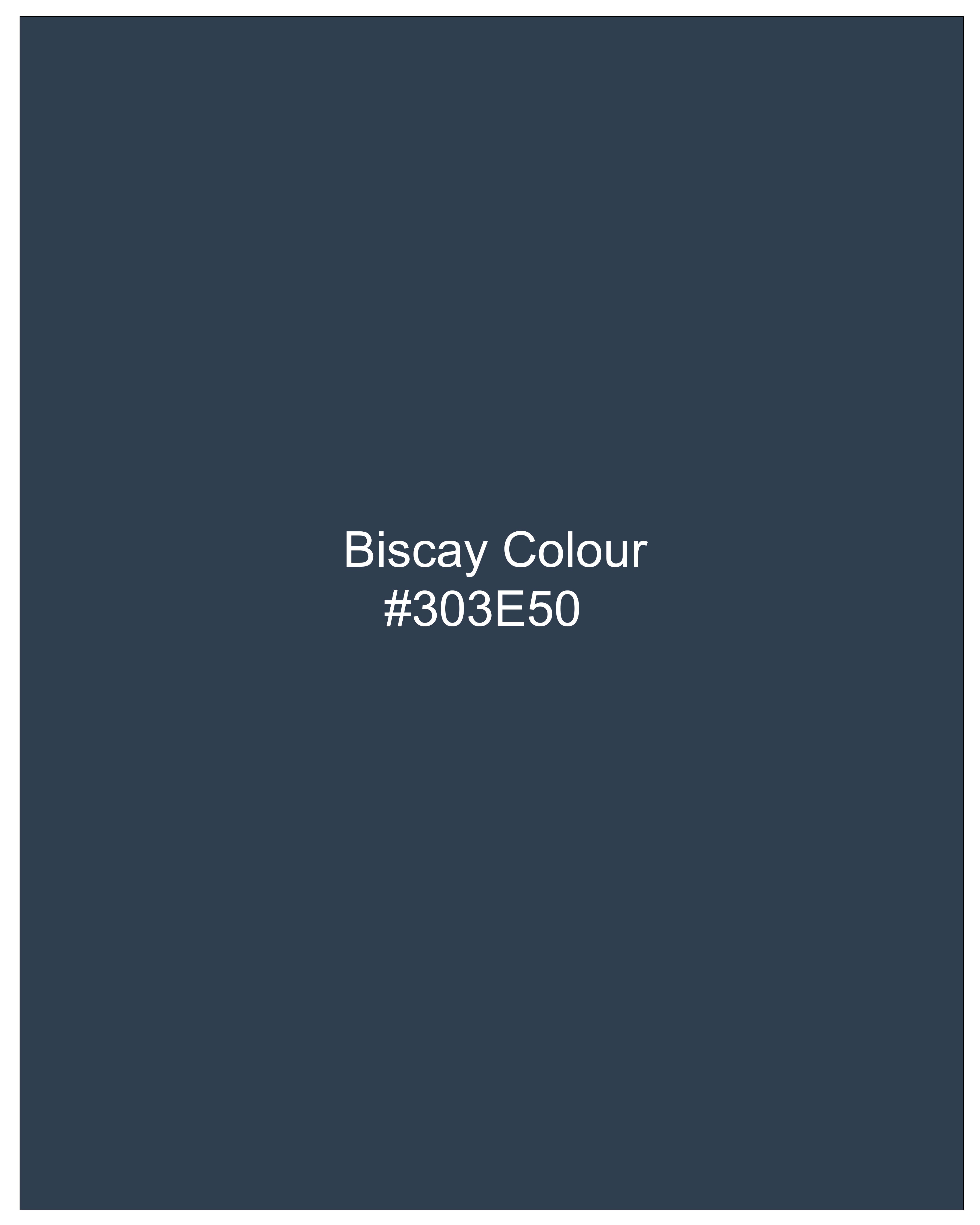 Biscar Blue Dobby Textured Premium Giza Cotton Kurta Shirt