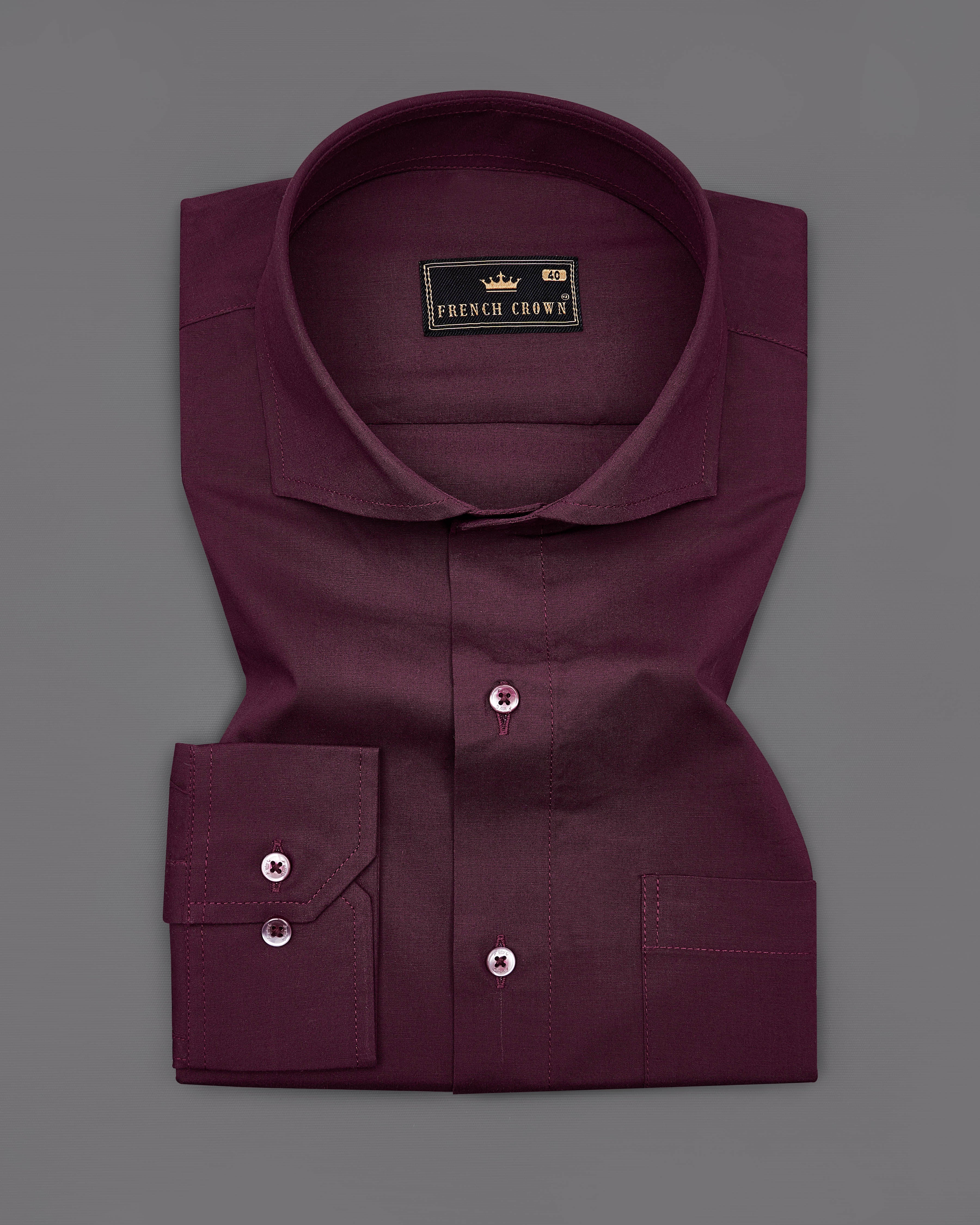 Wine Berry Premium Cotton Shirt