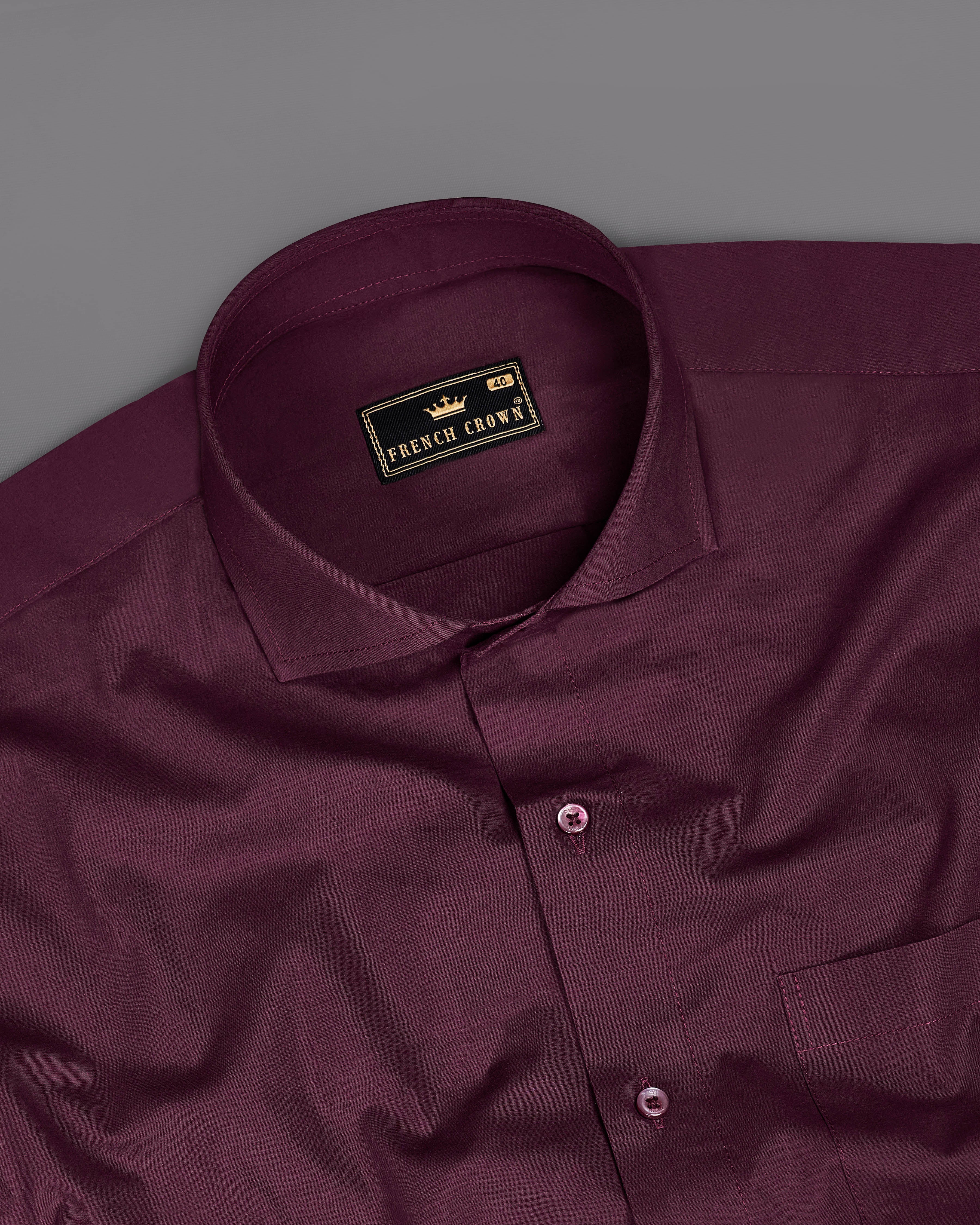 Wine Berry Premium Cotton Shirt