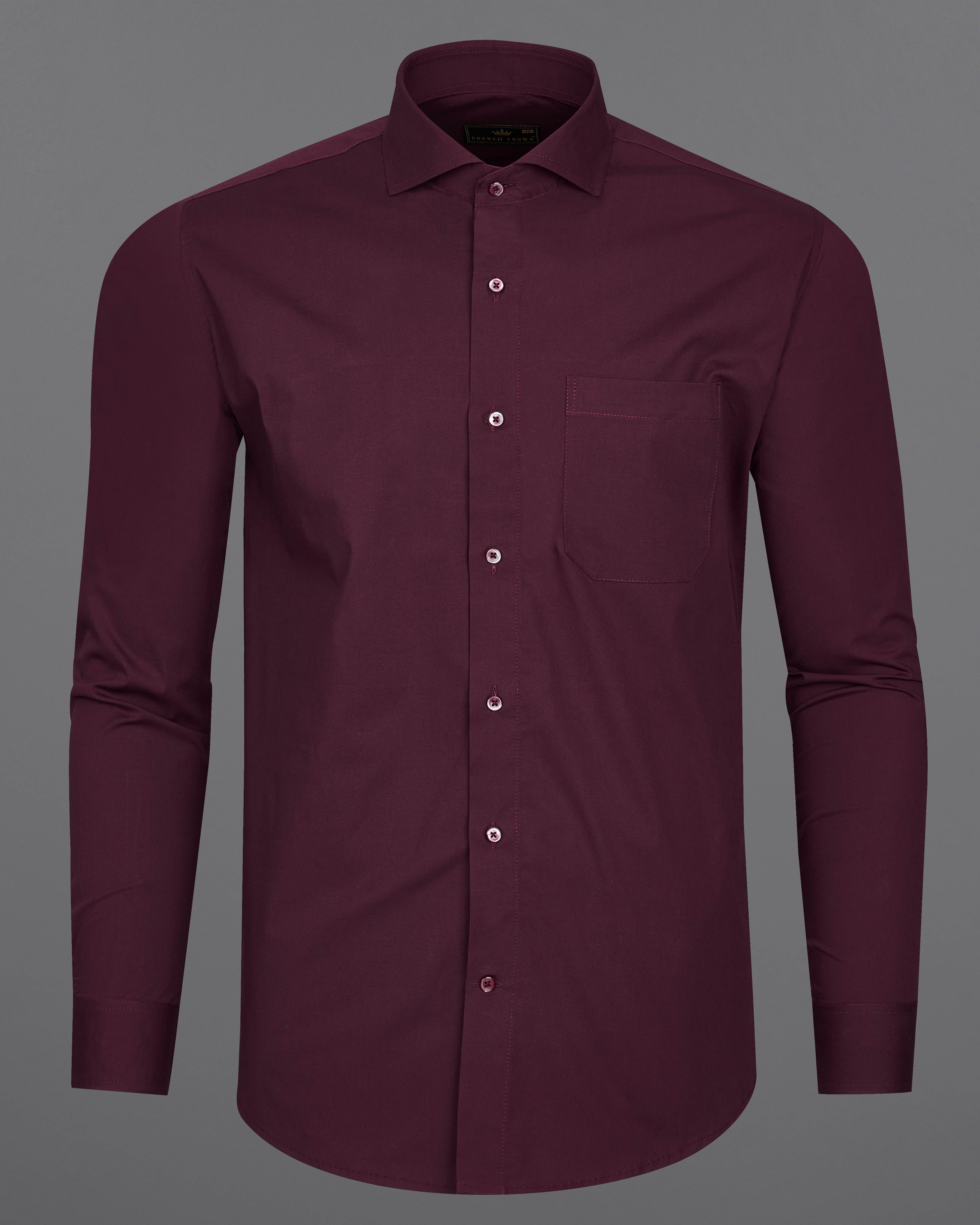 Wine Berry Premium Cotton Shirt