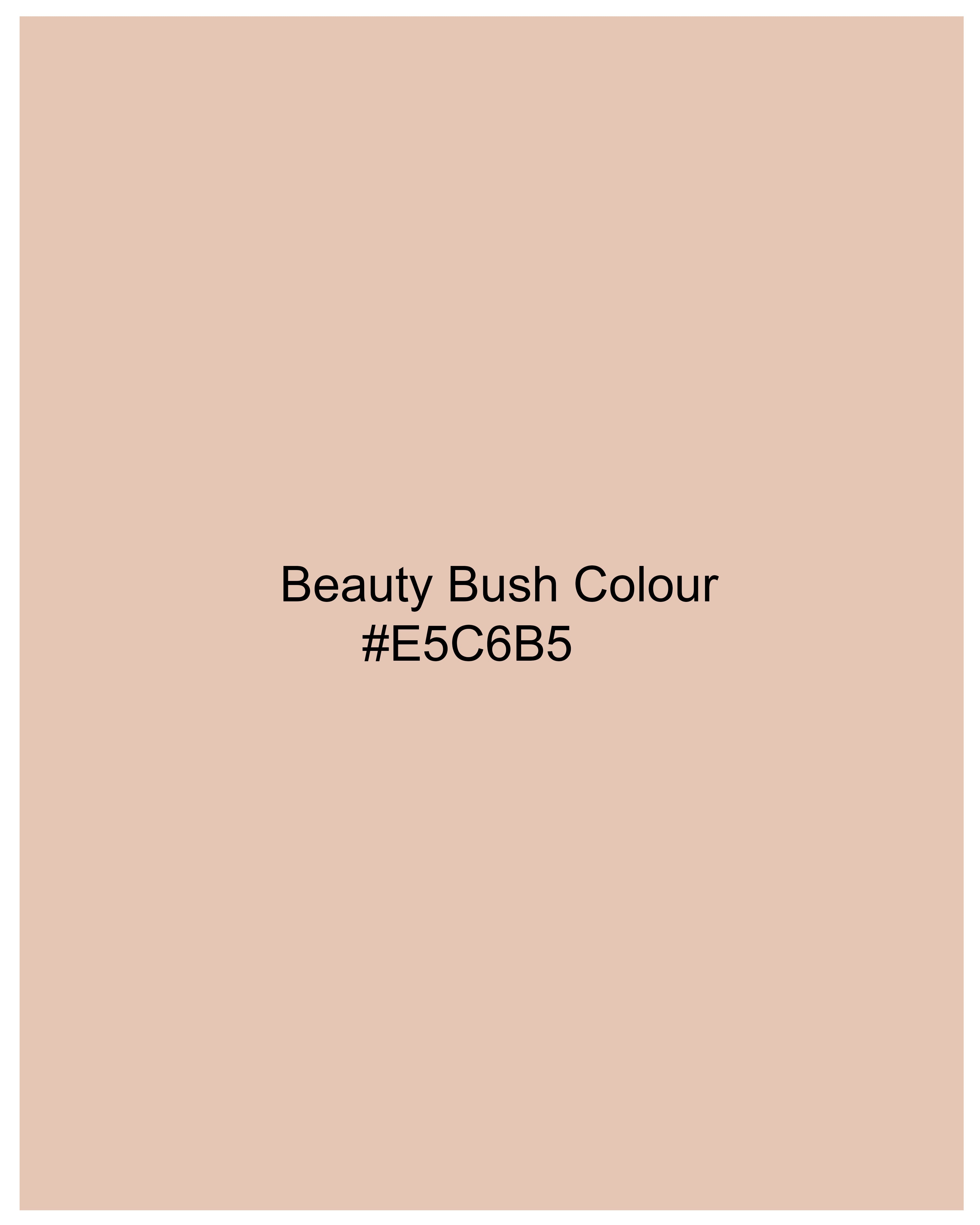 Beauty Bush Cream Striped Dobby Textured Premium Giza Cotton Shirt