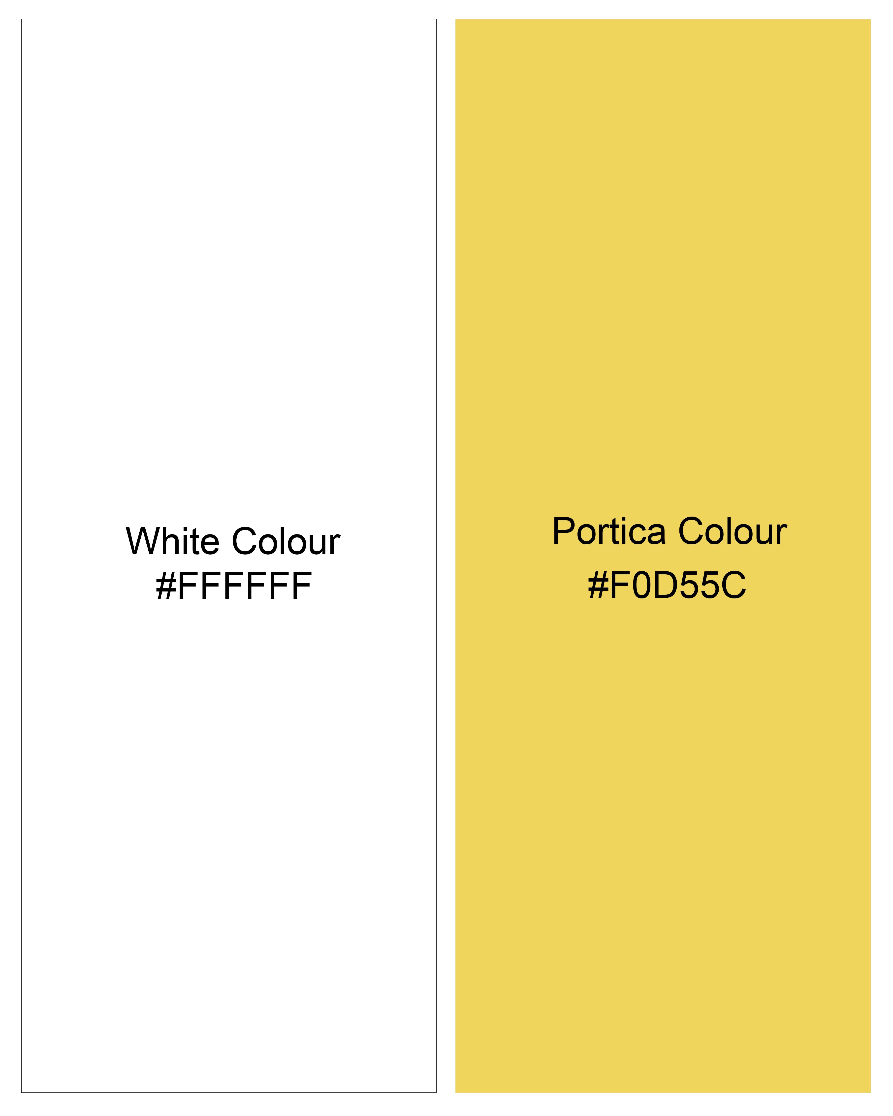 Portica Yellow and White Striped Premium Cotton Shirt