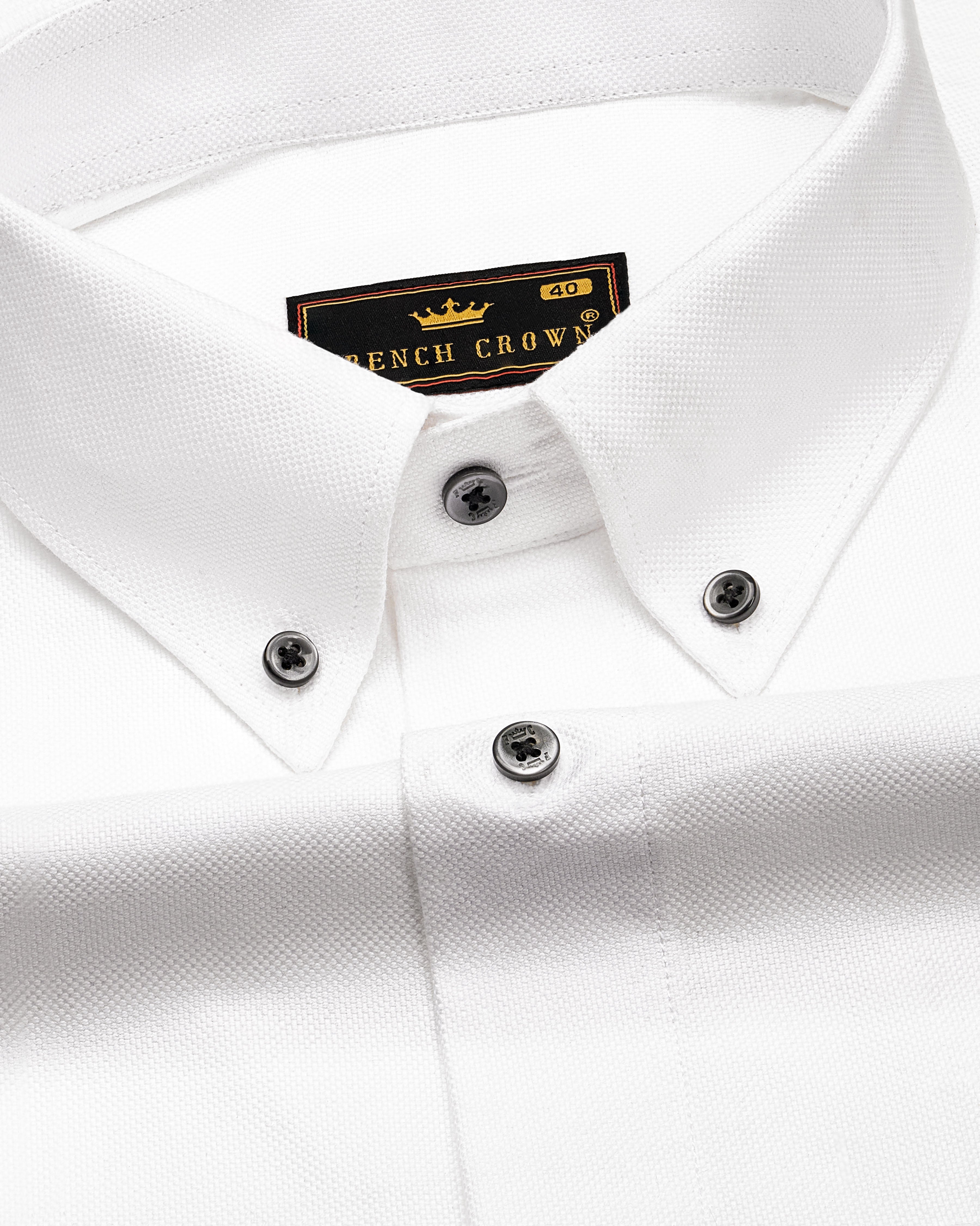 Bright White Dobby Textured Premium Giza Cotton Shirt