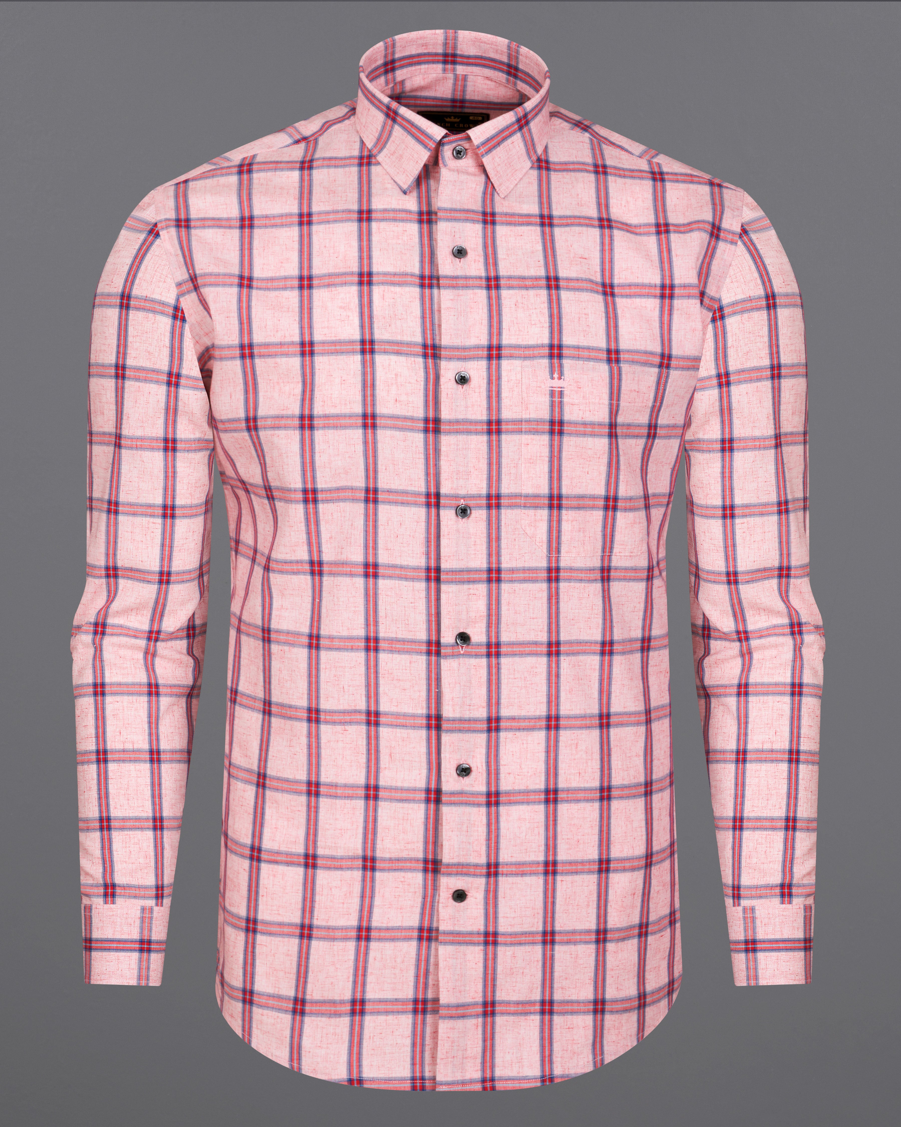 Oyster Pink with Cornell Pink Windowpane Premium Cotton Shirt 9051-BLK-38, 9051-BLK-H-38, 9051-BLK-39, 9051-BLK-H-39, 9051-BLK-40, 9051-BLK-H-40, 9051-BLK-42, 9051-BLK-H-42, 9051-BLK-44, 9051-BLK-H-44, 9051-BLK-46, 9051-BLK-H-46, 9051-BLK-48, 9051-BLK-H-48, 9051-BLK-50, 9051-BLK-H-50, 9051-BLK-52, 9051-BLK-H-52