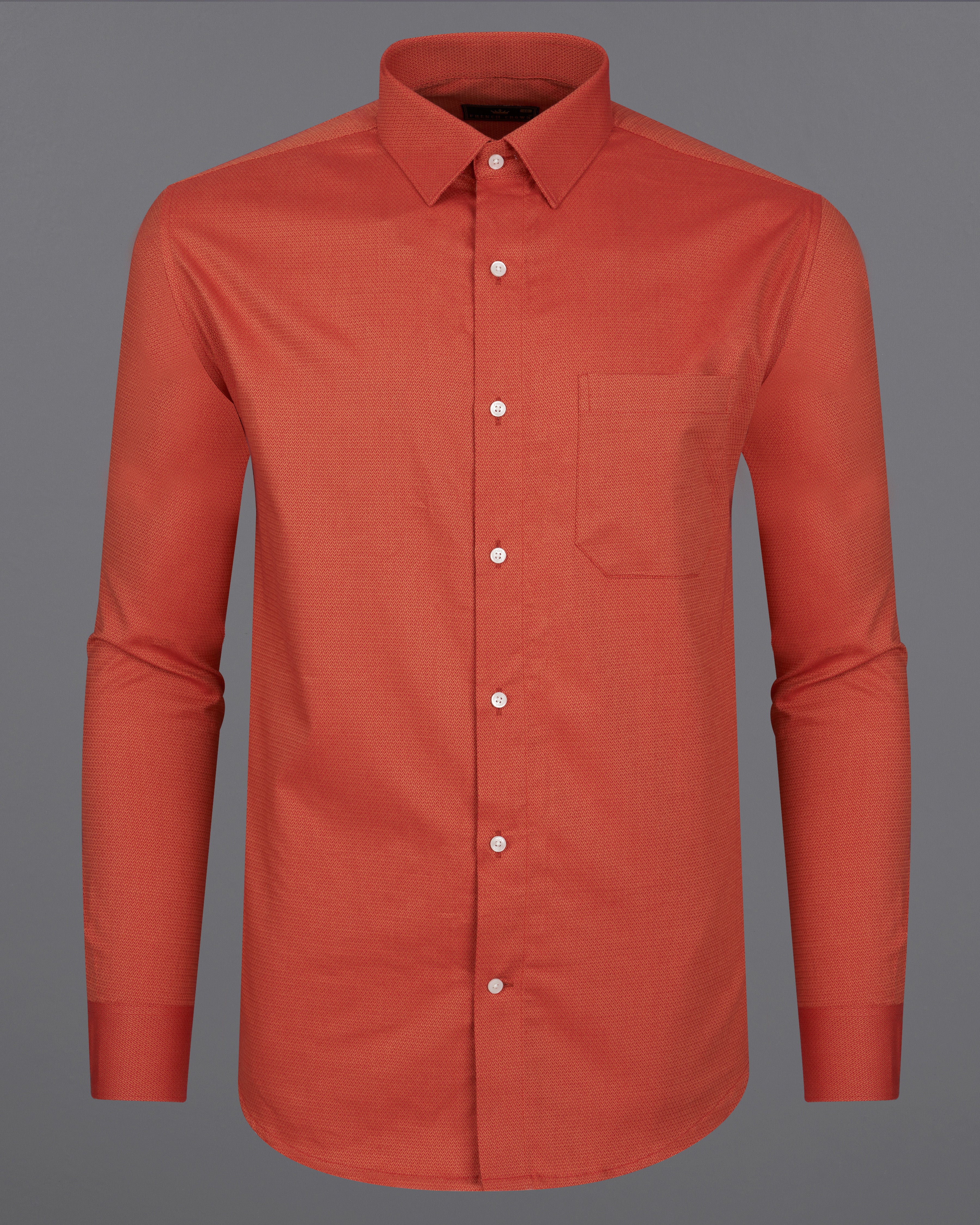 Mahogany Orange Dobby Textured Premium Giza Cotton Shirt 9081-38, 9081-H-38, 9081-39, 9081-H-39, 9081-40, 9081-H-40, 9081-42, 9081-H-42, 9081-44, 9081-H-44, 9081-46, 9081-H-46, 9081-48, 9081-H-48, 9081-50, 9081-H-50, 9081-52, 9081-H-52