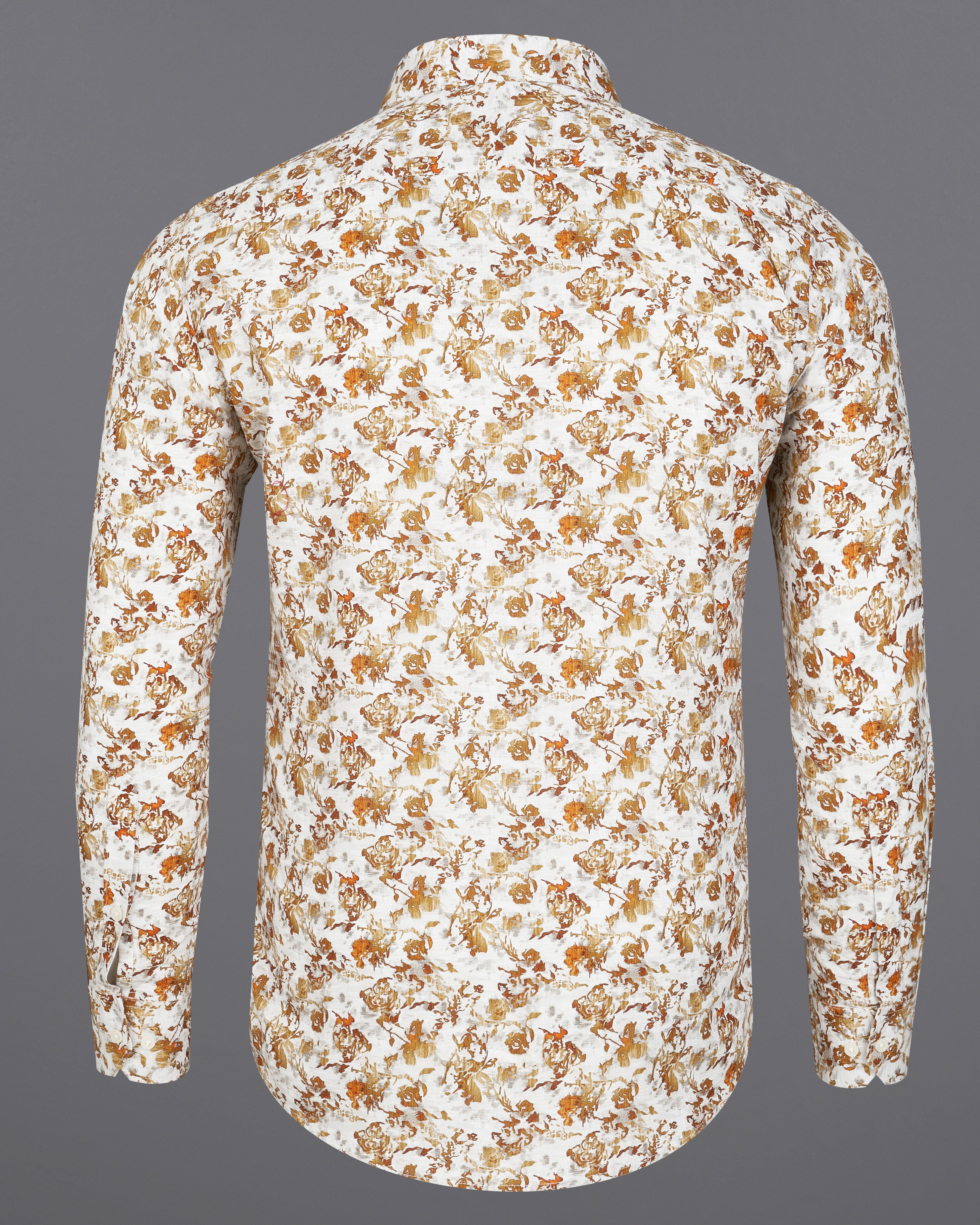 Bright White with Leather Brown Printed Premium Cotton Shirt 9092-38, 9092-H-38, 9092-39, 9092-H-39, 9092-40, 9092-H-40, 9092-42, 9092-H-42, 9092-44, 9092-H-44, 9092-46, 9092-H-46, 9092-48, 9092-H-48, 9092-50, 9092-H-50, 9092-52, 9092-H-52