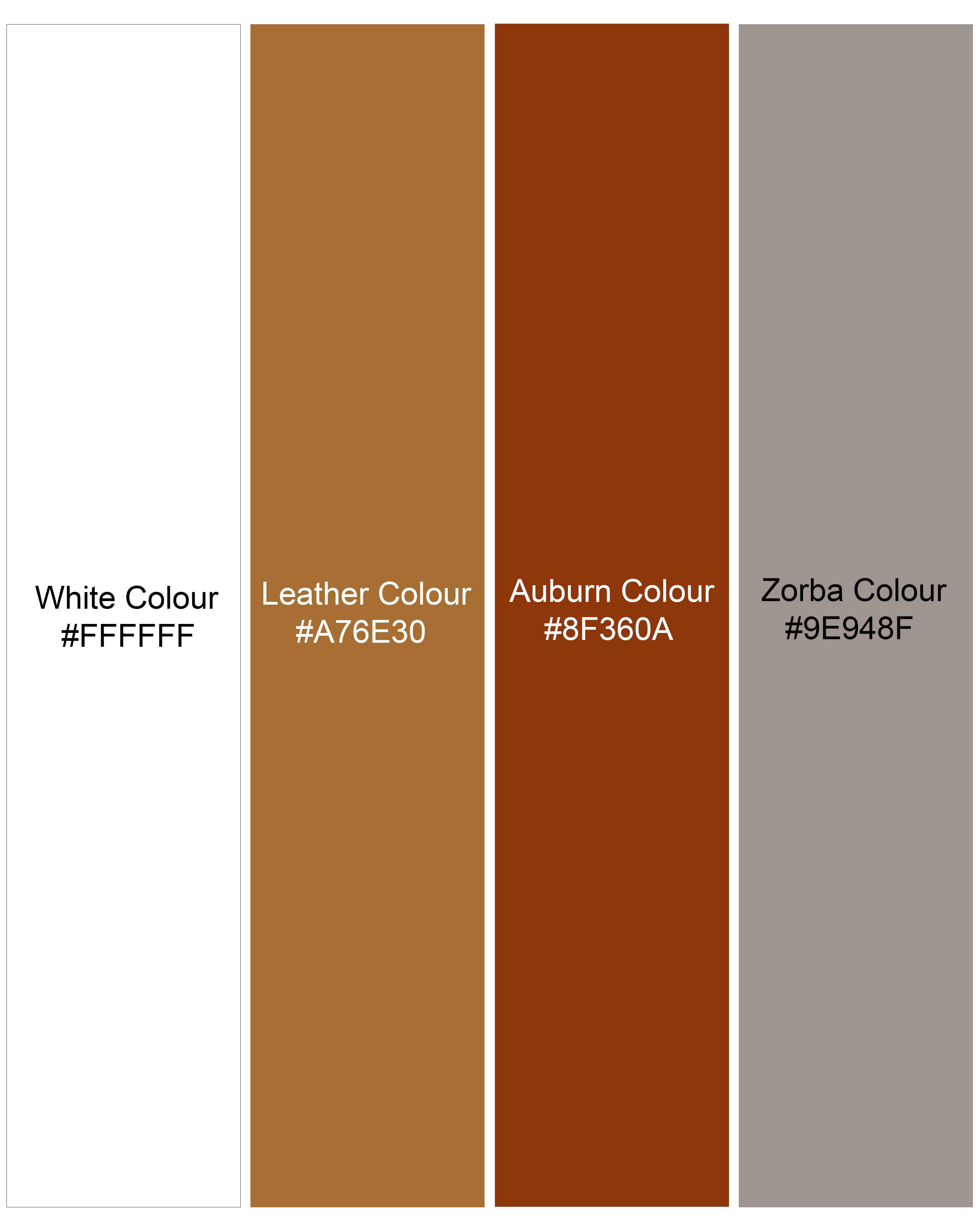 Bright White with Leather Brown Printed Premium Cotton Shirt 9092-38, 9092-H-38, 9092-39, 9092-H-39, 9092-40, 9092-H-40, 9092-42, 9092-H-42, 9092-44, 9092-H-44, 9092-46, 9092-H-46, 9092-48, 9092-H-48, 9092-50, 9092-H-50, 9092-52, 9092-H-52