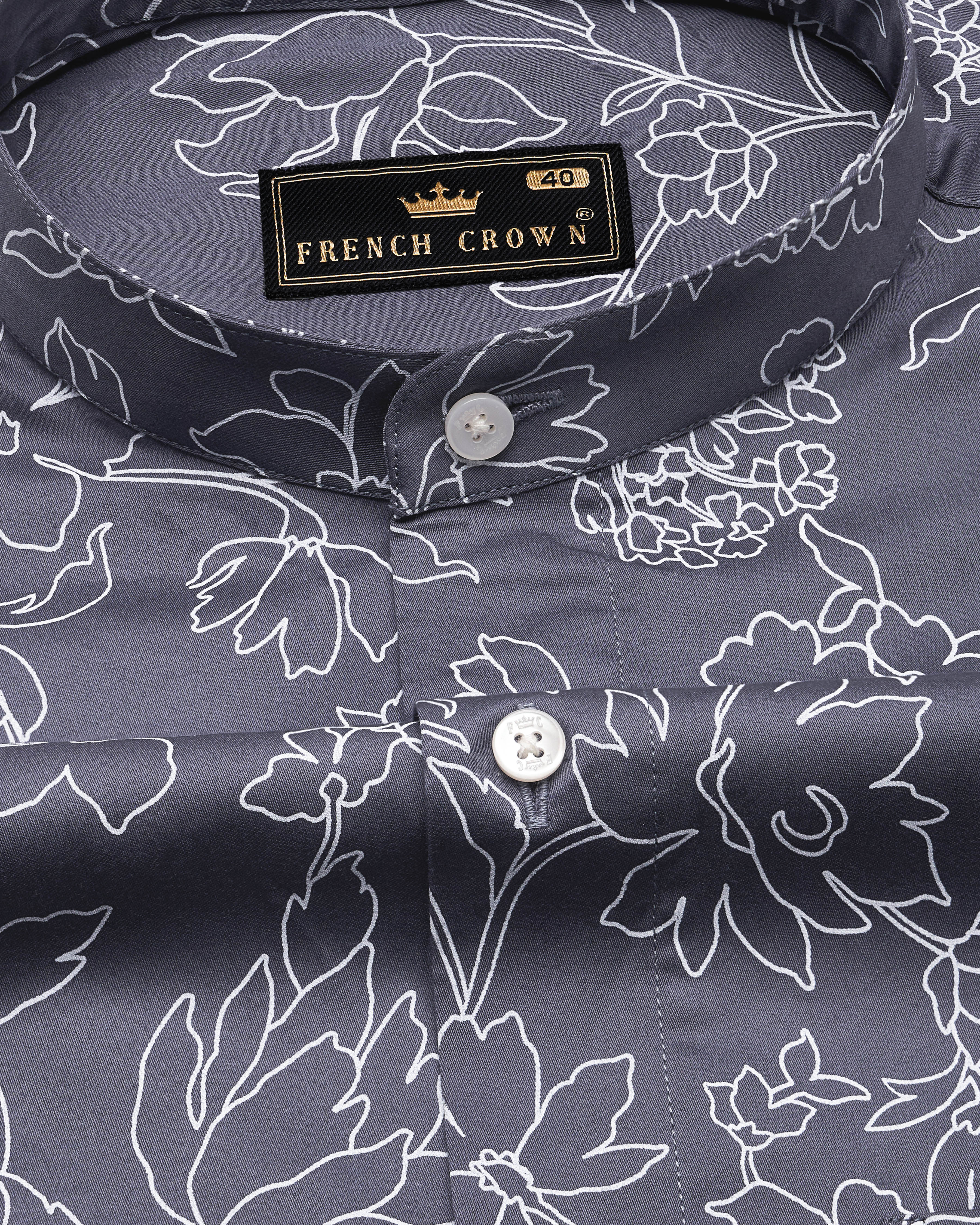 Shuttle Gray Floral Printed Super Soft Premium Cotton Shirt 9187-M-38, 9187-M-H-38, 9187-M-39, 9187-M-H-39, 9187-M-40, 9187-M-H-40, 9187-M-42, 9187-M-H-42, 9187-M-44, 9187-M-H-44, 9187-M-46, 9187-M-H-46, 9187-M-48, 9187-M-H-48, 9187-M-50, 9187-M-H-50, 9187-M-52, 9187-M-H-52