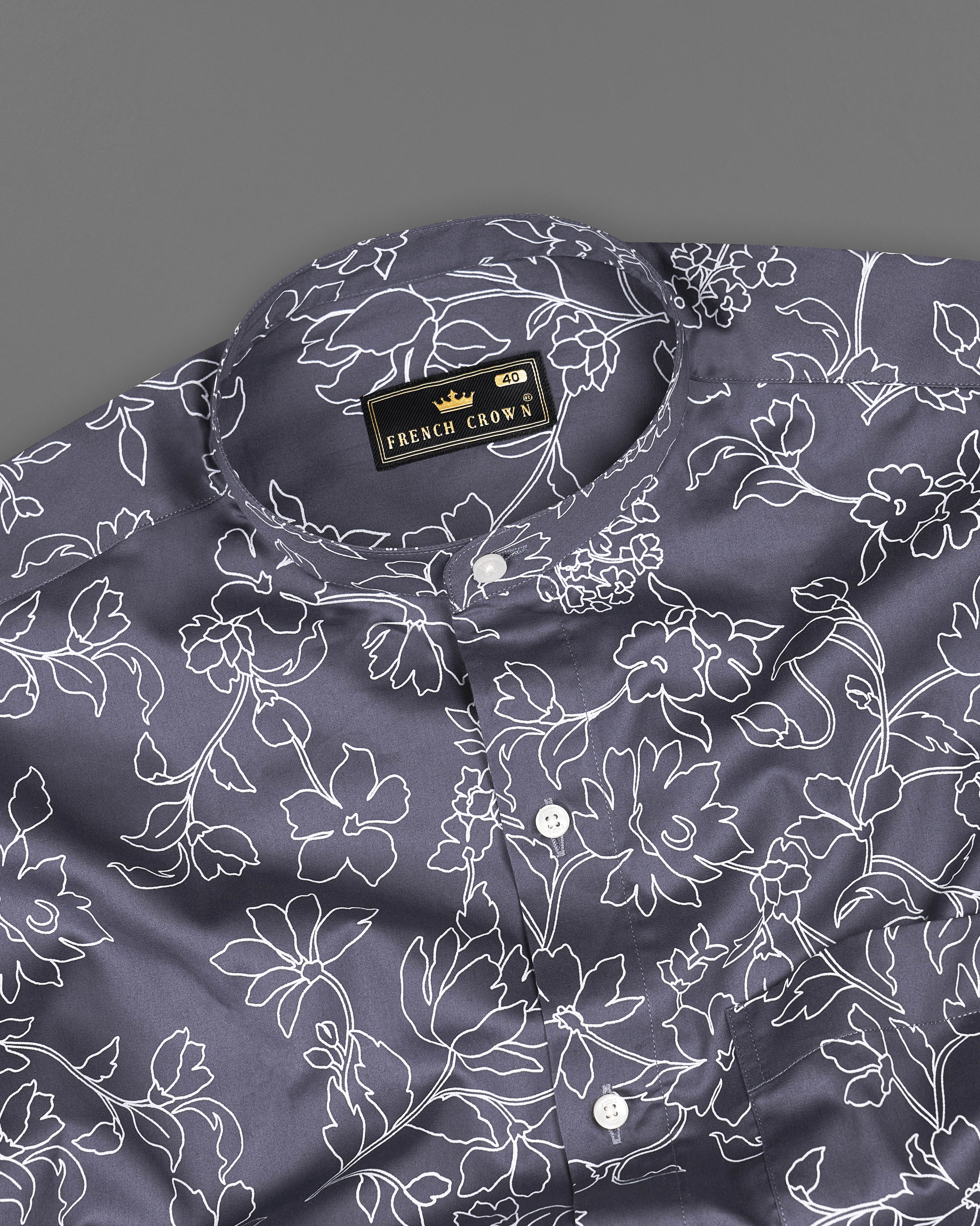 Shuttle Gray Floral Printed Super Soft Premium Cotton Shirt 9187-M-38, 9187-M-H-38, 9187-M-39, 9187-M-H-39, 9187-M-40, 9187-M-H-40, 9187-M-42, 9187-M-H-42, 9187-M-44, 9187-M-H-44, 9187-M-46, 9187-M-H-46, 9187-M-48, 9187-M-H-48, 9187-M-50, 9187-M-H-50, 9187-M-52, 9187-M-H-52