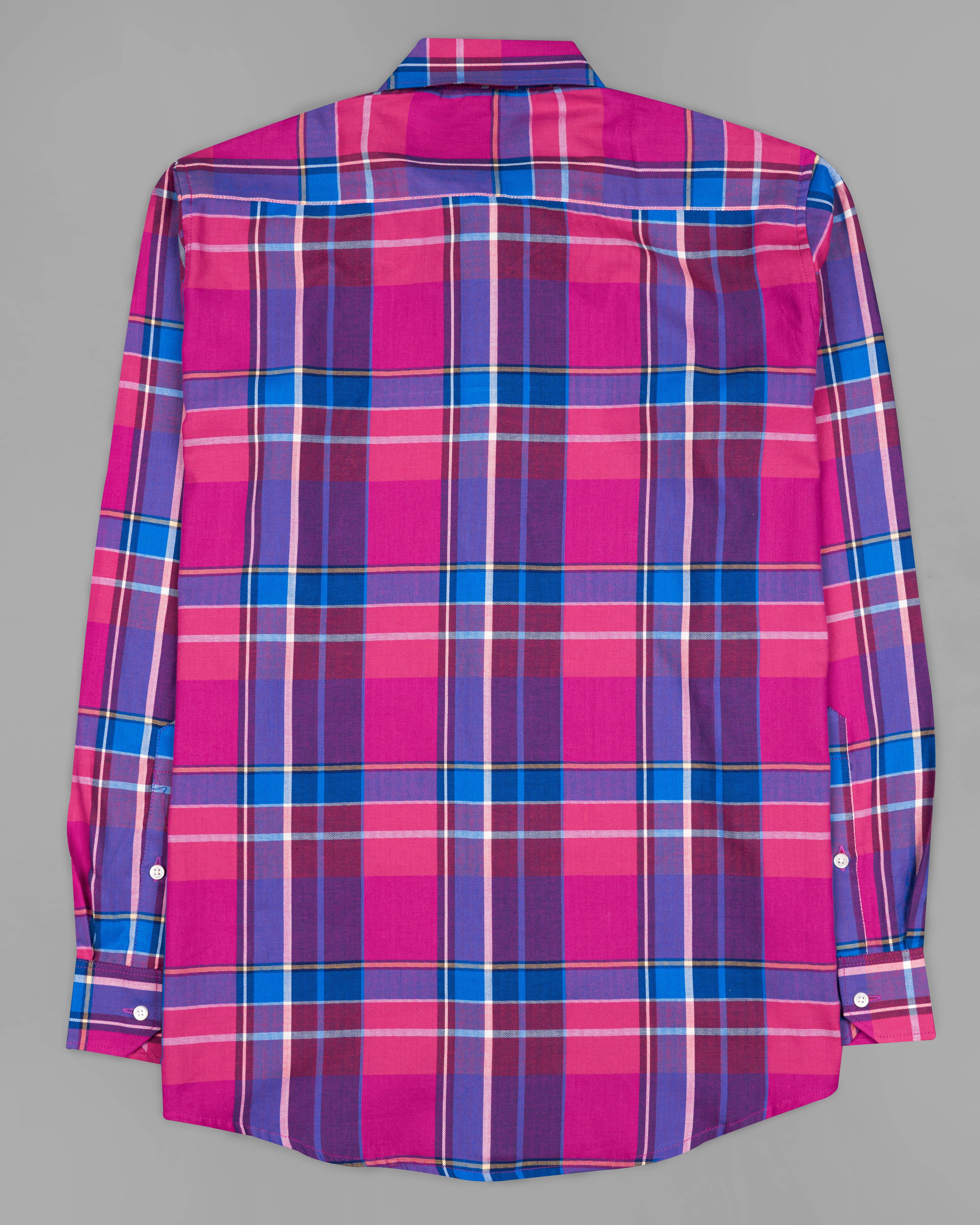 Carnation Pink with Tory Blue Plaid Herringbone Shirt 9188-38, 9188-H-38, 9188-39, 9188-H-39, 9188-40, 9188-H-40, 9188-42, 9188-H-42, 9188-44, 9188-H-44, 9188-46, 9188-H-46, 9188-48, 9188-H-48, 9188-50, 9188-H-50, 9188-52, 9188-H-52