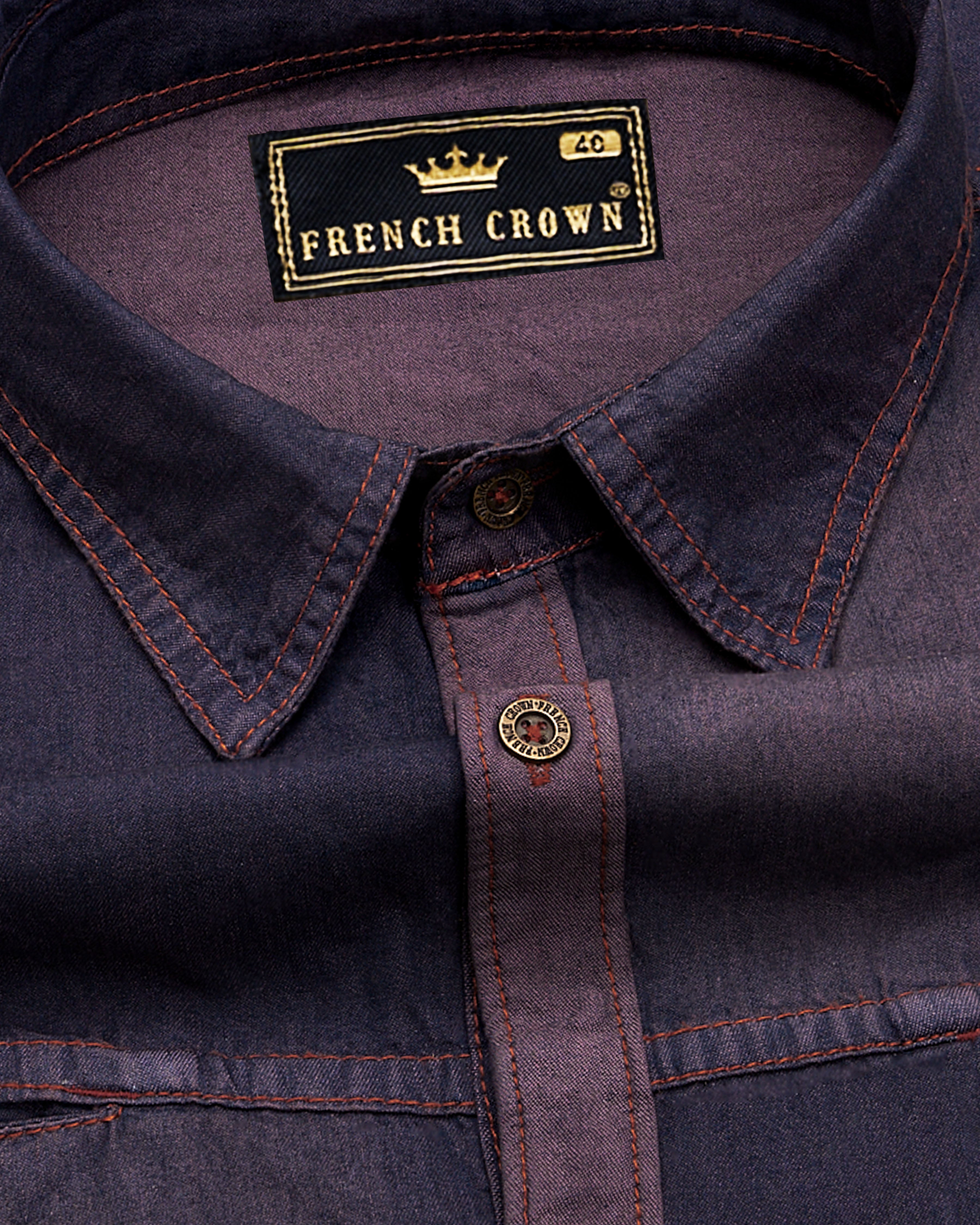 Gravel Purple with Baltic Sea Denim Shirt With Leather Patch Work 9201-MB-38,9201-MB-H-38,9201-MB-39,9201-MB-H-39,9201-MB-40,9201-MB-H-40,9201-MB-42,9201-MB-H-42,9201-MB-44,9201-MB-H-44,9201-MB-46,9201-MB-H-46,9201-MB-48,9201-MB-H-48,9201-MB-50,9201-MB-H-50,9201-MB-52,9201-MB-H-52
