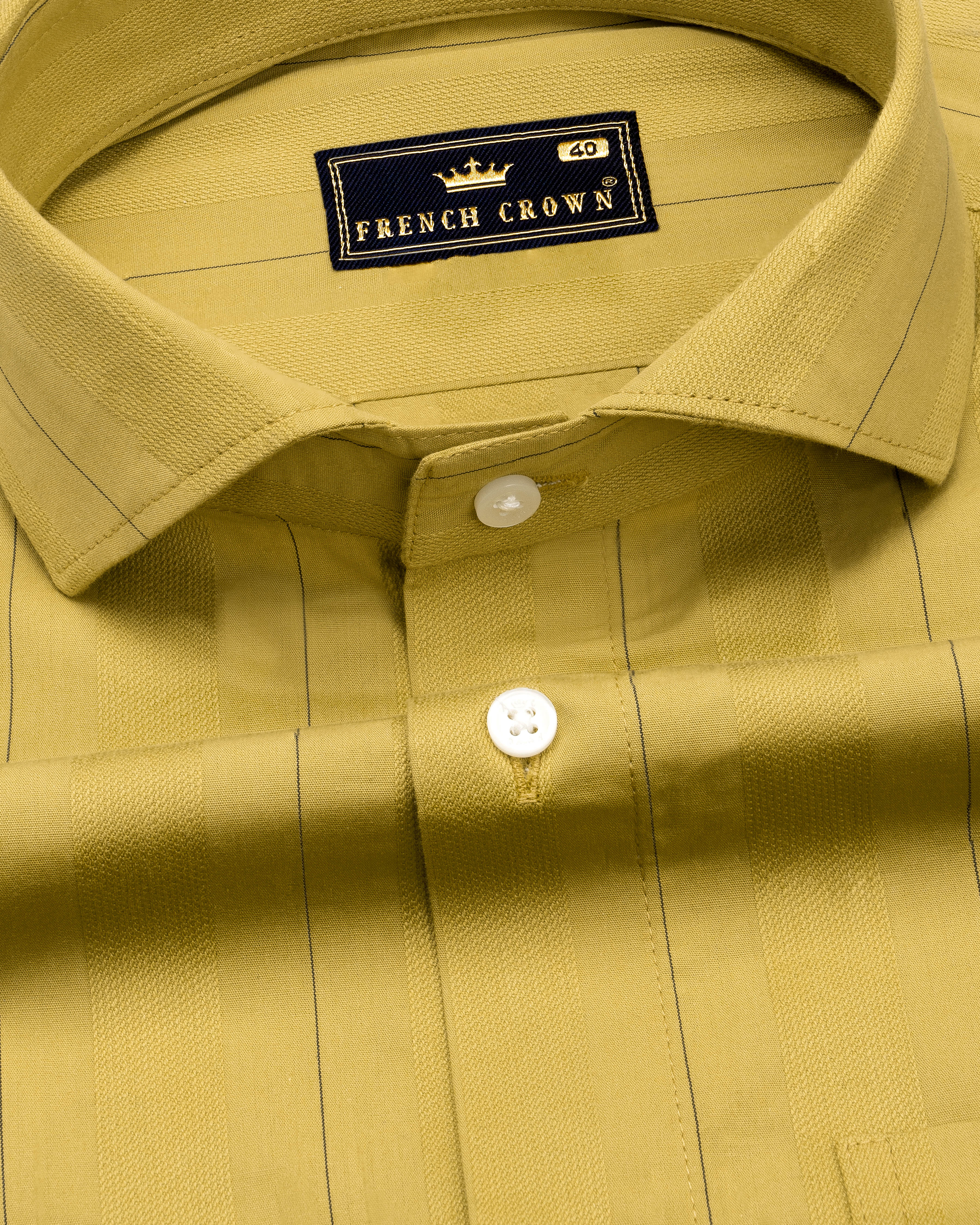 Husk Yellow Striped Dobby Textured Premium Giza Cotton Shirt 9319-CA-38, 9319-CA-H-38, 9319-CA-39, 9319-CA-H-39, 9319-CA-40, 9319-CA-H-40, 9319-CA-42, 9319-CA-H-42, 9319-CA-44, 9319-CA-H-44, 9319-CA-46, 9319-CA-H-46, 9319-CA-48, 9319-CA-H-48, 9319-CA-50, 9319-CA-H-50, 9319-CA-52, 9319-CA-H-52