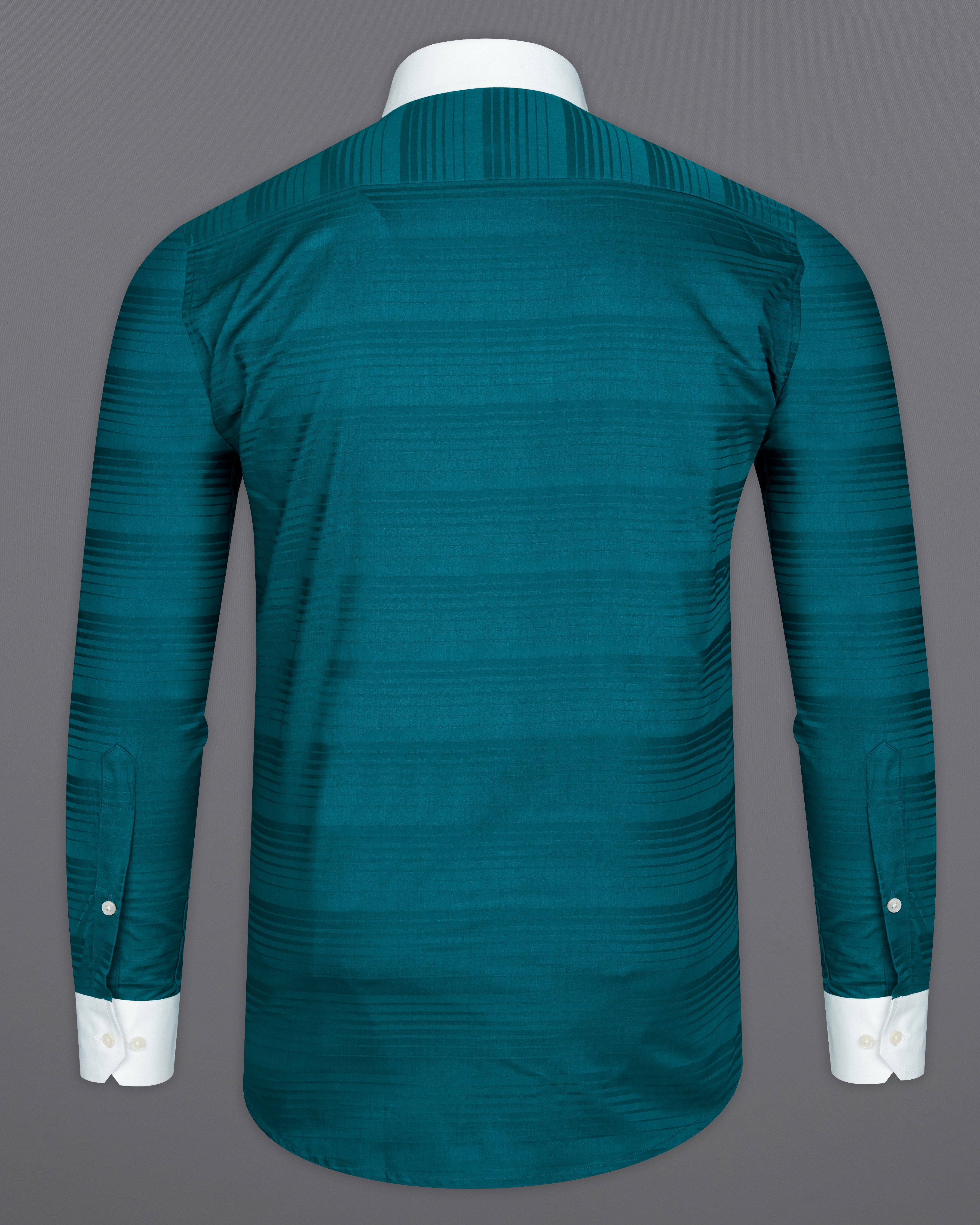Deep Teal blue Striped with White Cuffs and Collar Dobby Textured Premium Giza Cotton Shirt 9325-WCC-38, 9325-WCC-H-38, 9325-WCC-39, 9325-WCC-H-39, 9325-WCC-40, 9325-WCC-H-40, 9325-WCC-42, 9325-WCC-H-42, 9325-WCC-44, 9325-WCC-H-44, 9325-WCC-46, 9325-WCC-H-46, 9325-WCC-48, 9325-WCC-H-48, 9325-WCC-50, 9325-WCC-H-50, 9325-WCC-52, 9325-WCC-H-52