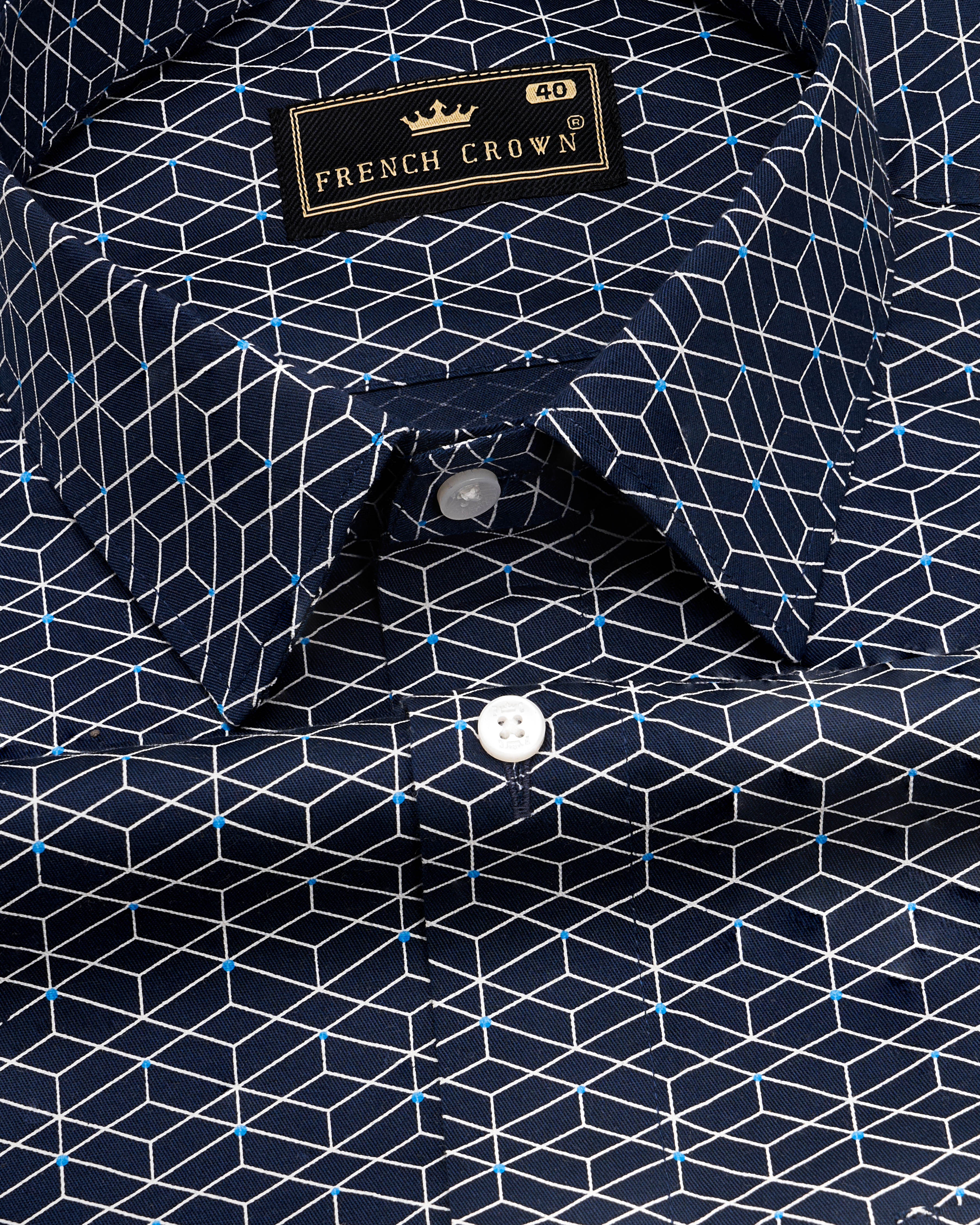 Mirage Navy Blue and White Geometric Textured Royal Oxford Shirt 9327-38, 9327-H-38, 9327-39, 9327-H-39, 9327-40, 9327-H-40, 9327-42, 9327-H-42, 9327-44, 9327-H-44, 9327-46, 9327-H-46, 9327-48, 9327-H-48, 9327-50, 9327-H-50, 9327-52, 9327-H-52ac