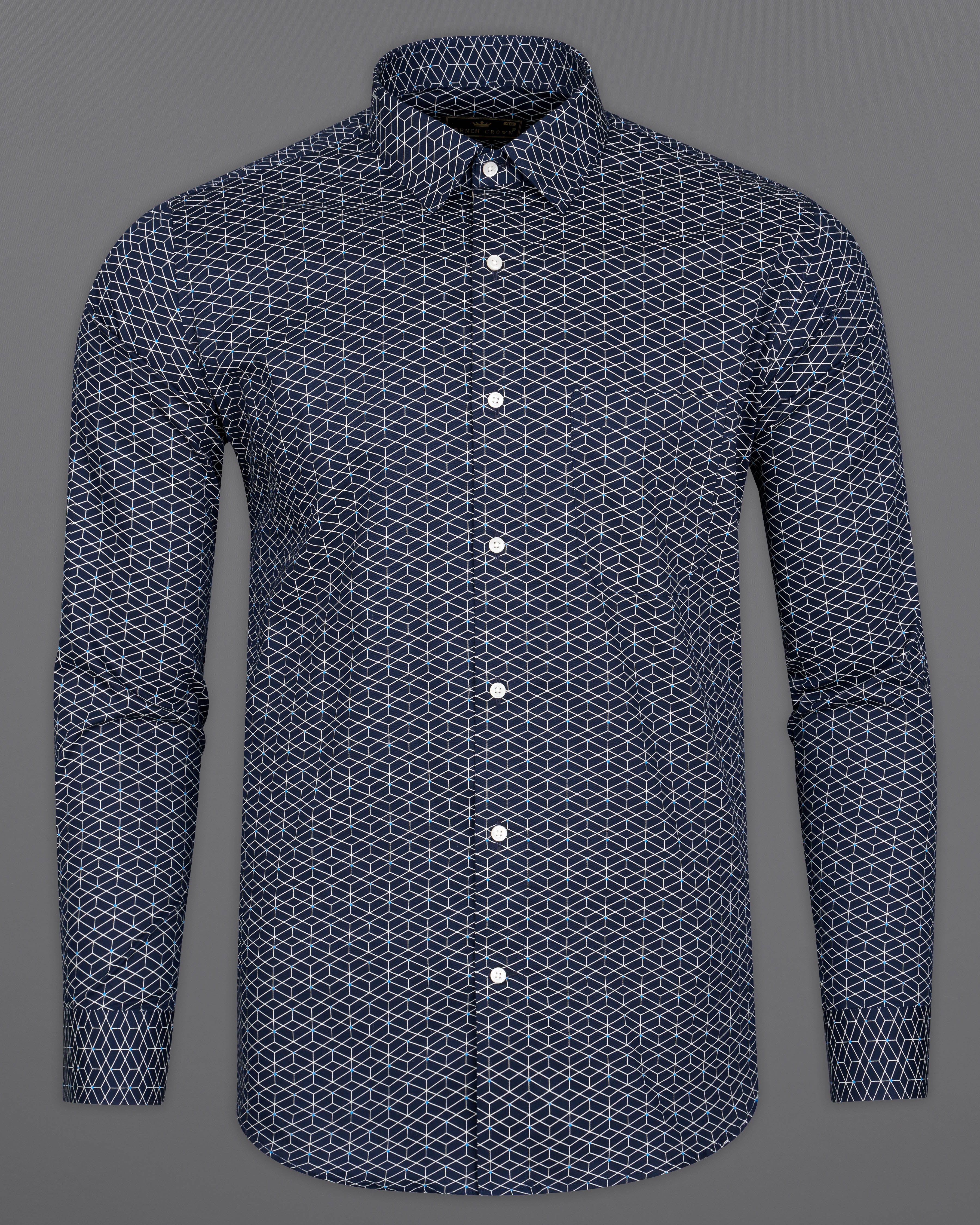 Mirage Navy Blue and White Geometric Textured Royal Oxford Shirt 9327-38, 9327-H-38, 9327-39, 9327-H-39, 9327-40, 9327-H-40, 9327-42, 9327-H-42, 9327-44, 9327-H-44, 9327-46, 9327-H-46, 9327-48, 9327-H-48, 9327-50, 9327-H-50, 9327-52, 9327-H-52ac