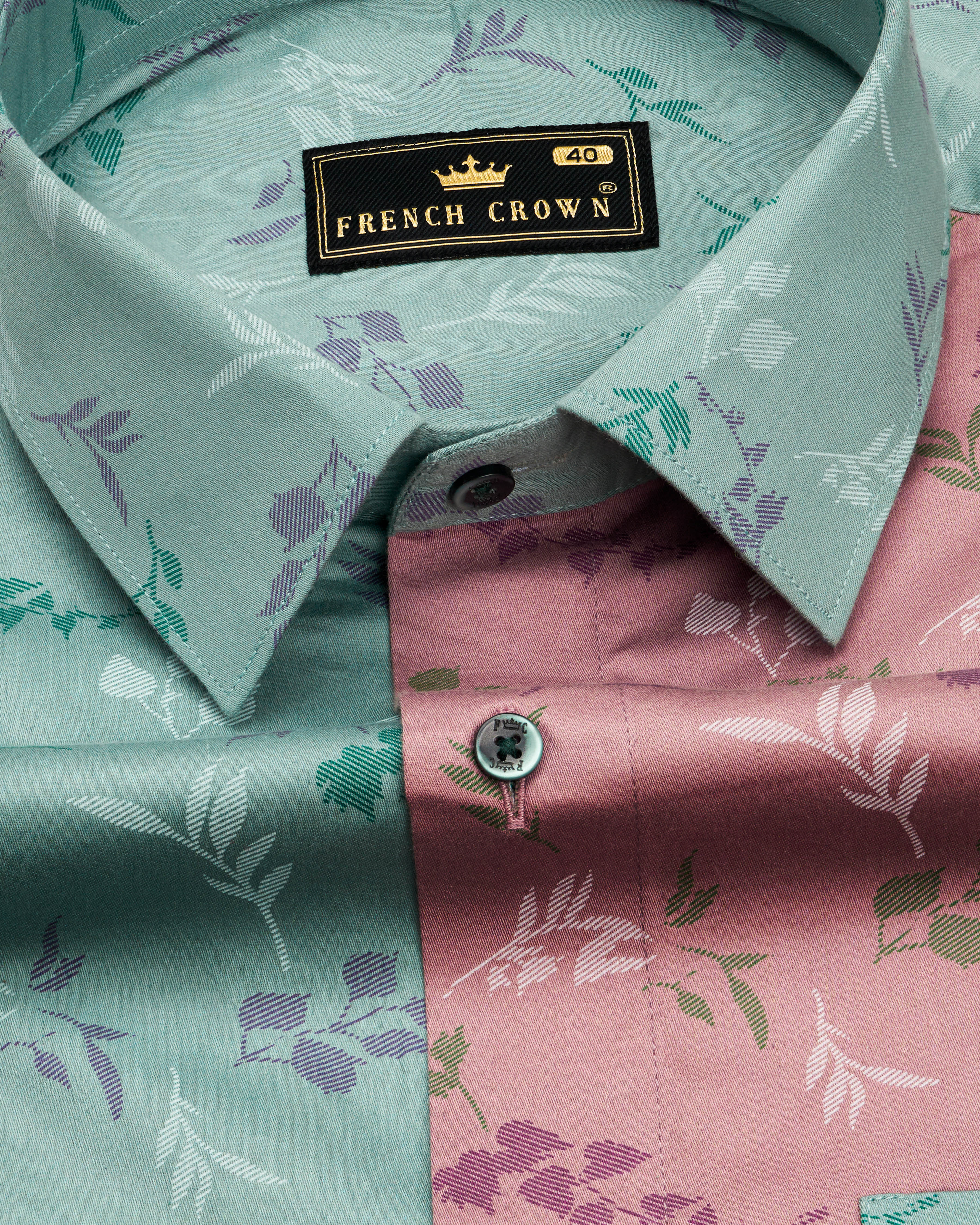 Half Opaque Green with Half Dirty Pink Ditsy Printed Super Soft Premium Cotton Designer Shirt 9373-GR-P88-38, 9373-GR-P88-H-38, 9373-GR-P88-39, 9373-GR-P88-H-39, 9373-GR-P88-40, 9373-GR-P88-H-40, 9373-GR-P88-42, 9373-GR-P88-H-42, 9373-GR-P88-44, 9373-GR-P88-H-44, 9373-GR-P88-46, 9373-GR-P88-H-46, 9373-GR-P88-48, 9373-GR-P88-H-48, 9373-GR-P88-50, 9373-GR-P88-H-50, 9373-GR-P88-52, 9373-GR-P88-H-52