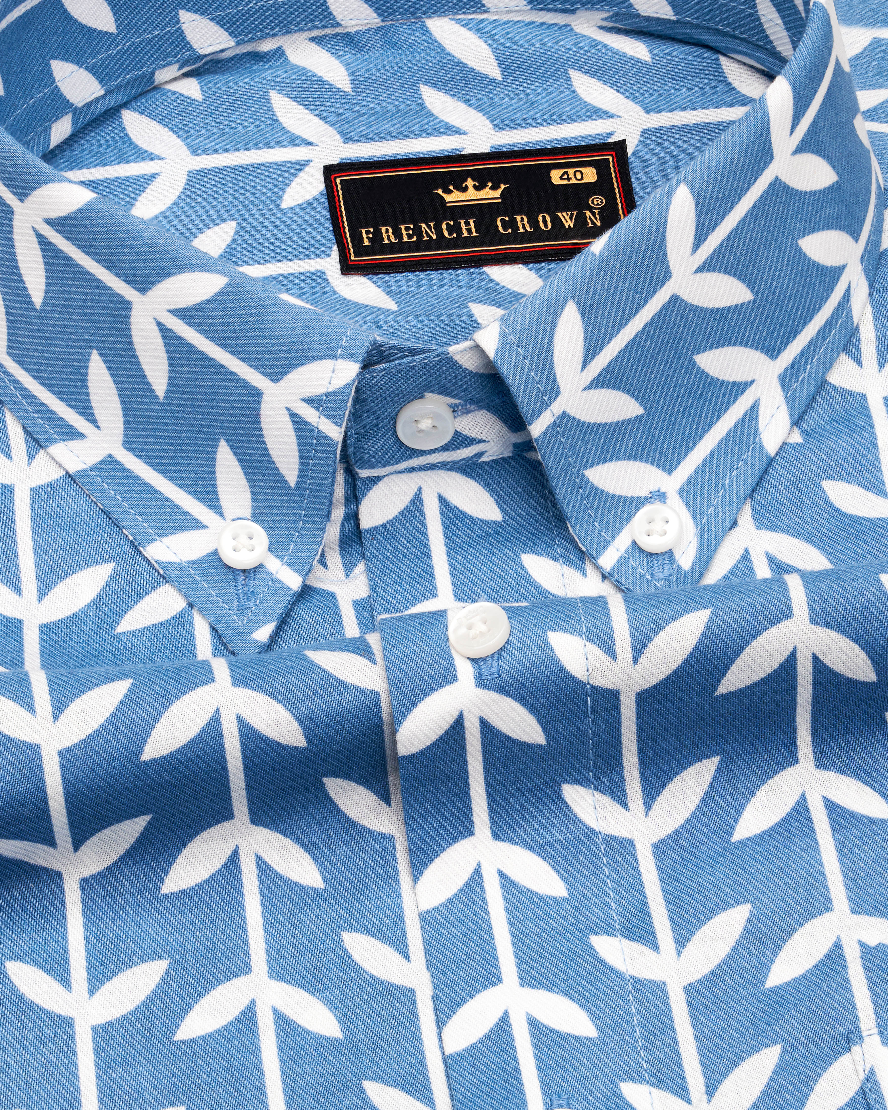 Glaucous Blue with Bright White Twill Printed Premium Cotton Shirt 9426-BD-38, 9426-BD-H-38, 9426-BD-39, 9426-BD-H-39, 9426-BD-40, 9426-BD-H-40, 9426-BD-42, 9426-BD-H-42, 9426-BD-44, 9426-BD-H-44, 9426-BD-46, 9426-BD-H-46, 9426-BD-48, 9426-BD-H-48, 9426-BD-50, 9426-BD-H-50, 9426-BD-52, 9426-BD-H-52