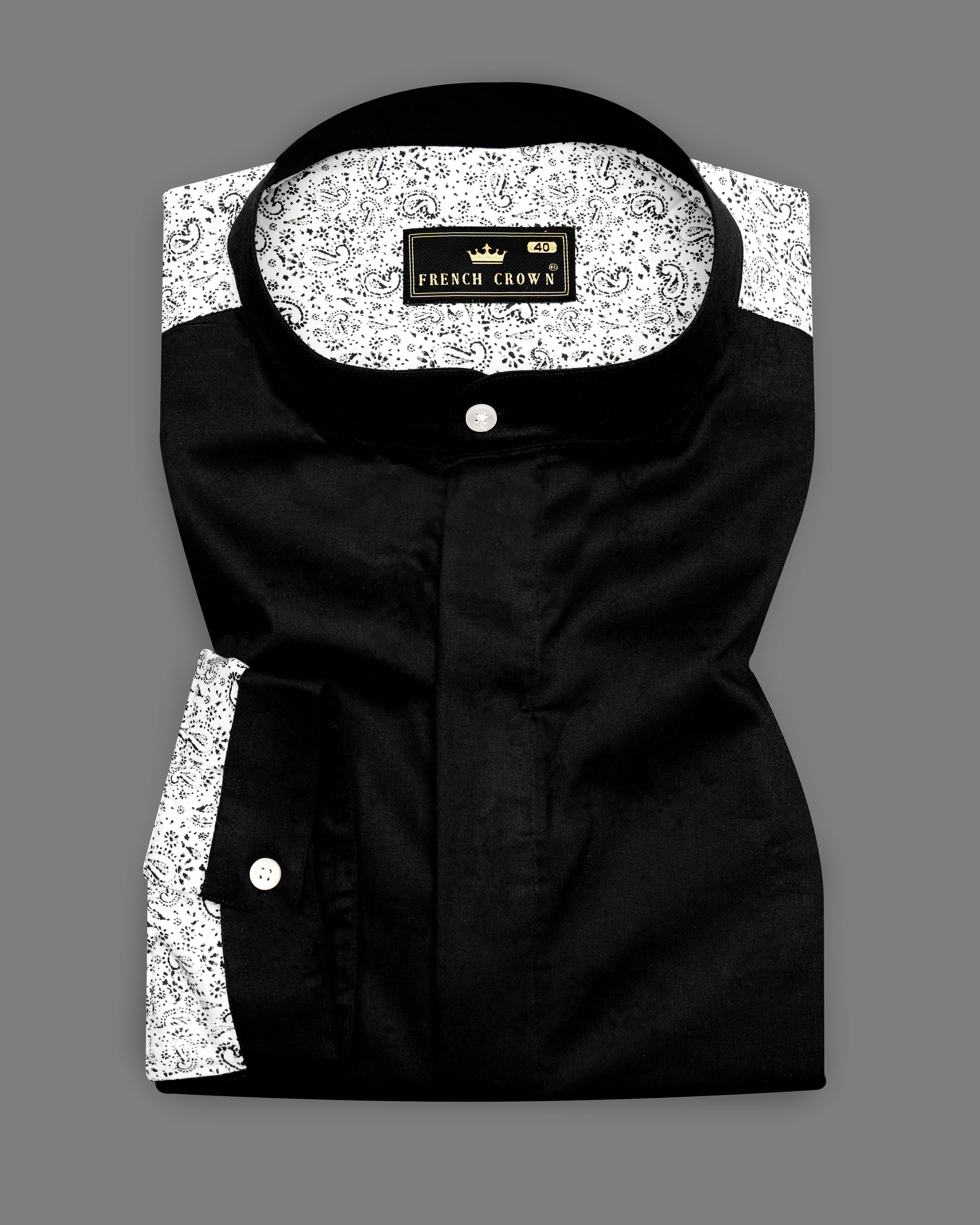 Jade Black and White with Paisley Printed Super Soft Premium Cotton Designer Shirt 9523-M-P221-38, 9523-M-P221-H-38, 9523-M-P221-39, 9523-M-P221-H-39, 9523-M-P221-40, 9523-M-P221-H-40, 9523-M-P221-42, 9523-M-P221-H-42, 9523-M-P221-44, 9523-M-P221-H-44, 9523-M-P221-46, 9523-M-P221-H-46, 9523-M-P221-48, 9523-M-P221-H-48, 9523-M-P221-50, 9523-M-P221-H-50, 9523-M-P221-52, 9523-M-P221-H-52