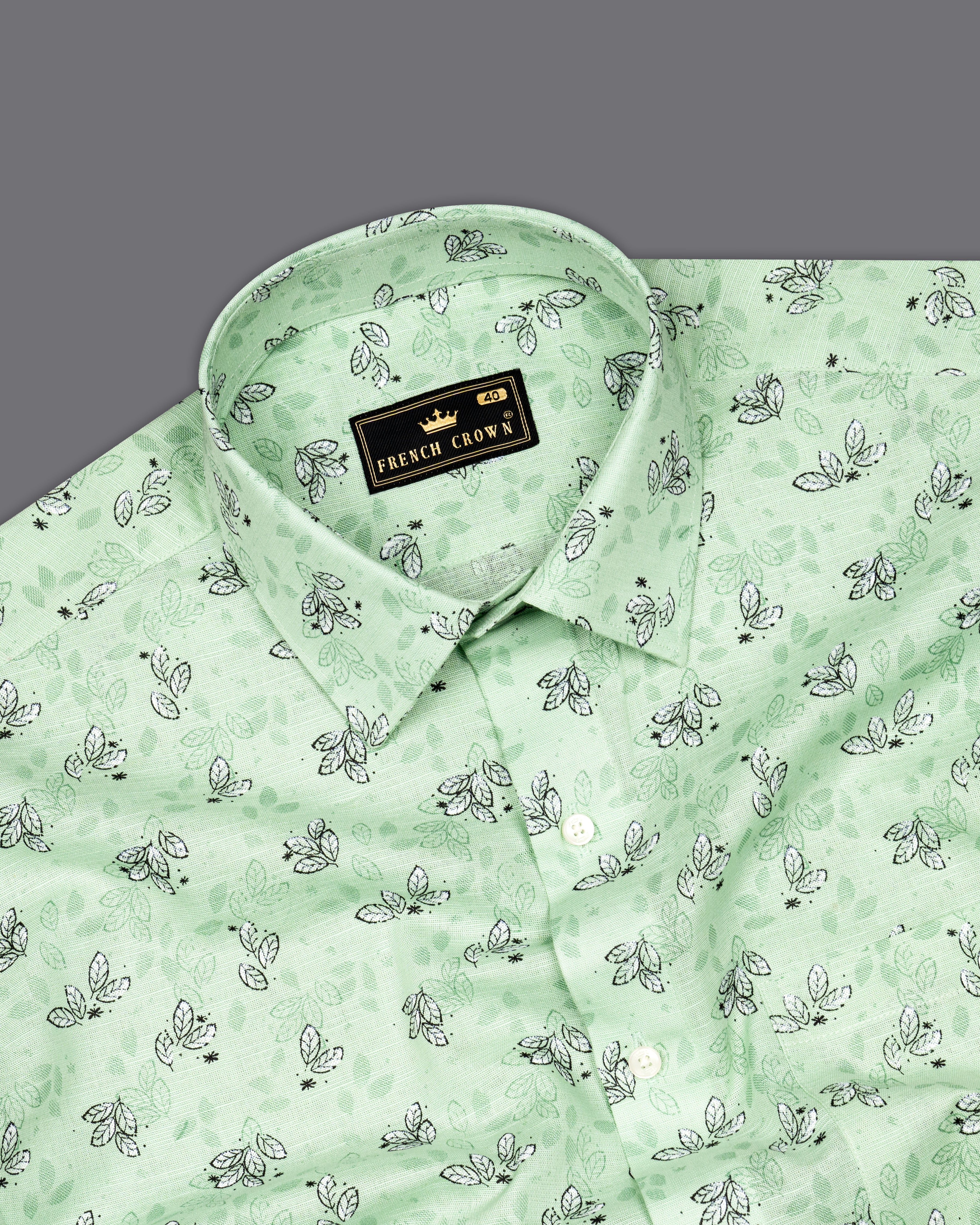 Beryl Green Ditsy Textured Luxurious Linen Shirt 9567-38, 9567-H-38, 9567-39, 9567-H-39, 9567-40, 9567-H-40, 9567-42, 9567-H-42, 9567-44, 9567-H-44, 9567-46, 9567-H-46, 9567-48, 9567-H-48, 9567-50, 9567-H-50, 9567-52, 9567-H-52