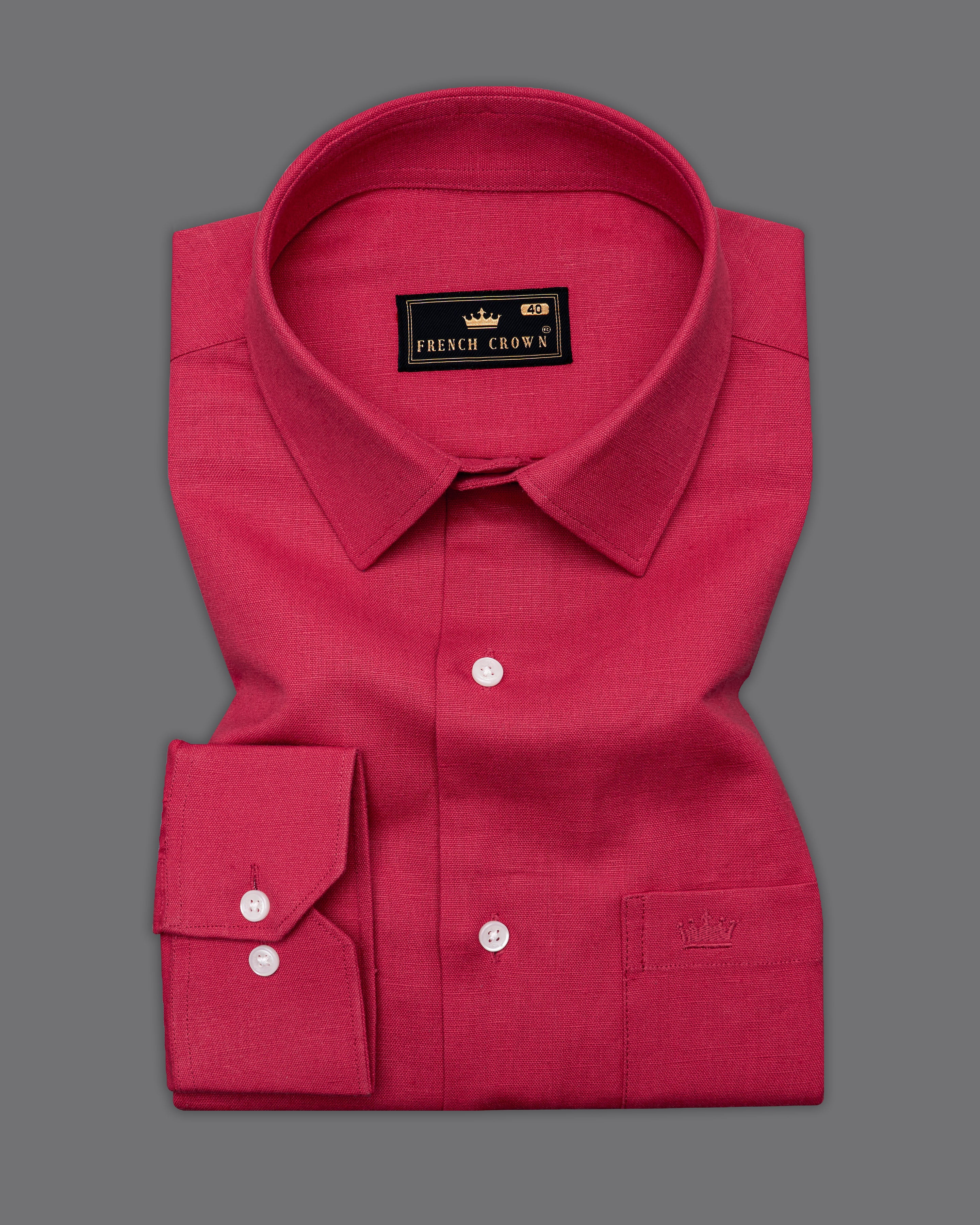 Cardinal Red Luxurious Linen Shirt 9589-38,9589-H-38,9589-39,9589-H-39,9589-40,9589-H-40,9589-42,9589-H-42,9589-44,9589-H-44,9589-46,9589-H-46,9589-48,9589-H-48,9589-50,9589-H-50,9589-52,9589-H-52