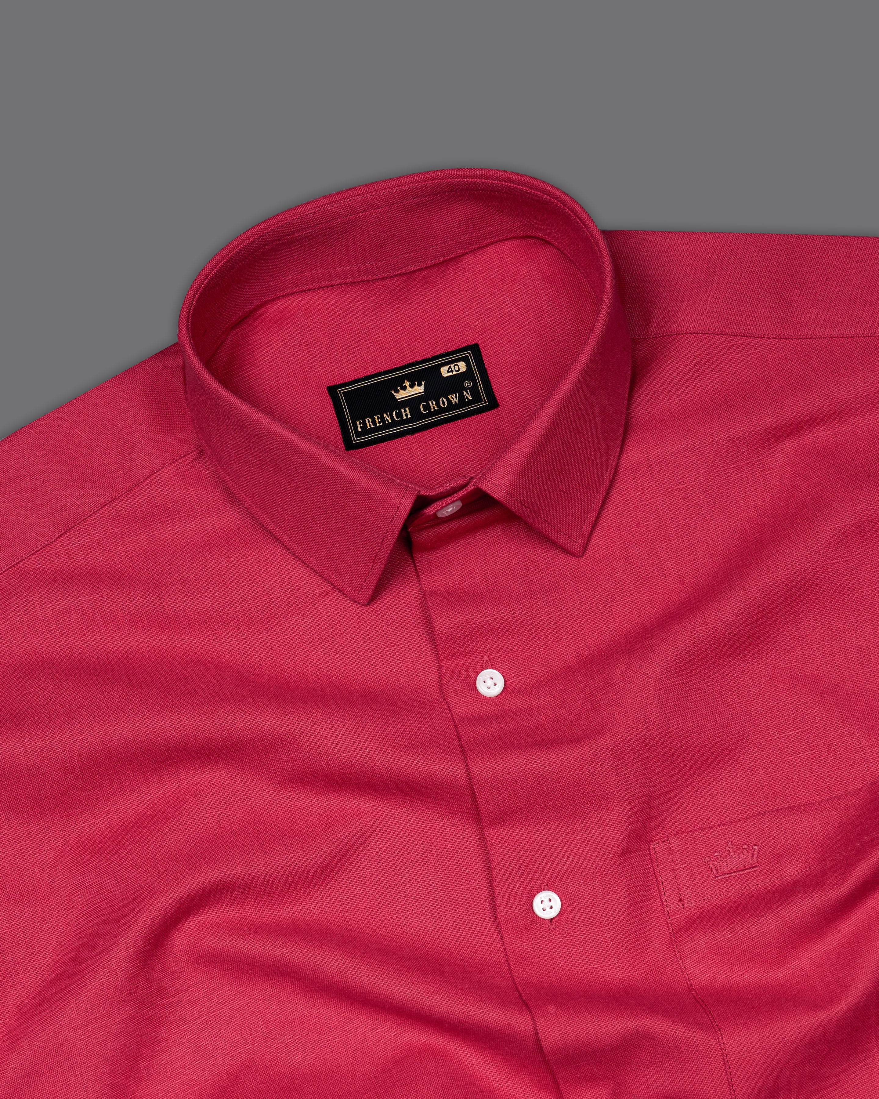 Cardinal Red Luxurious Linen Shirt 9589-38,9589-H-38,9589-39,9589-H-39,9589-40,9589-H-40,9589-42,9589-H-42,9589-44,9589-H-44,9589-46,9589-H-46,9589-48,9589-H-48,9589-50,9589-H-50,9589-52,9589-H-52