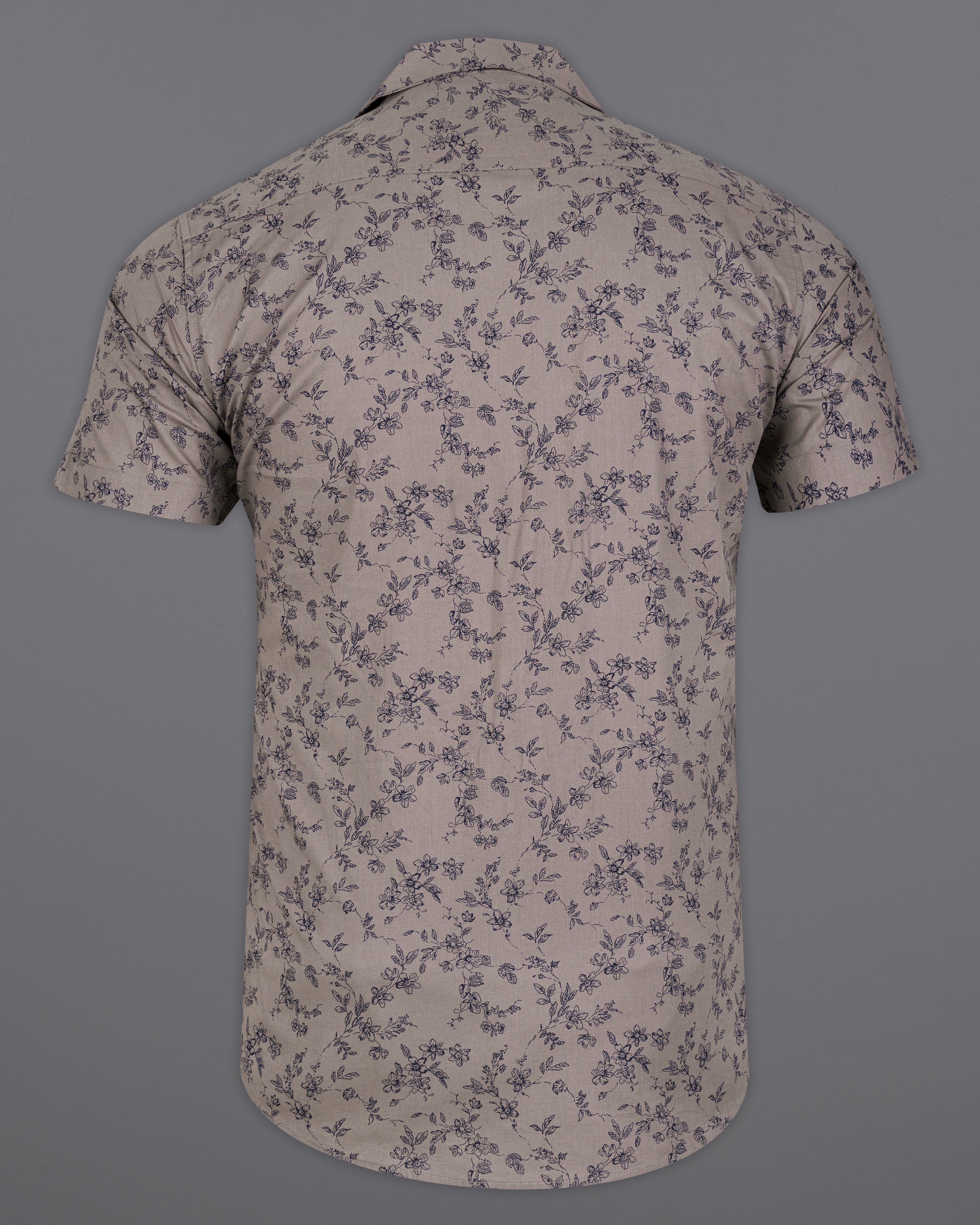 Cinereous Brown Ditsy Textured Luxurious Linen Cuban Collar Shirt 9599-CC-SS-H-38, 9599-CC-SS-H-39, 9599-CC-SS-H-40, 9599-CC-SS-H-42, 9599-CC-SS-H-44, 9599-CC-SS-H-46, 9599-CC-SS-H-48, 9599-CC-SS-H-50, 9599-CC-SS-H-52