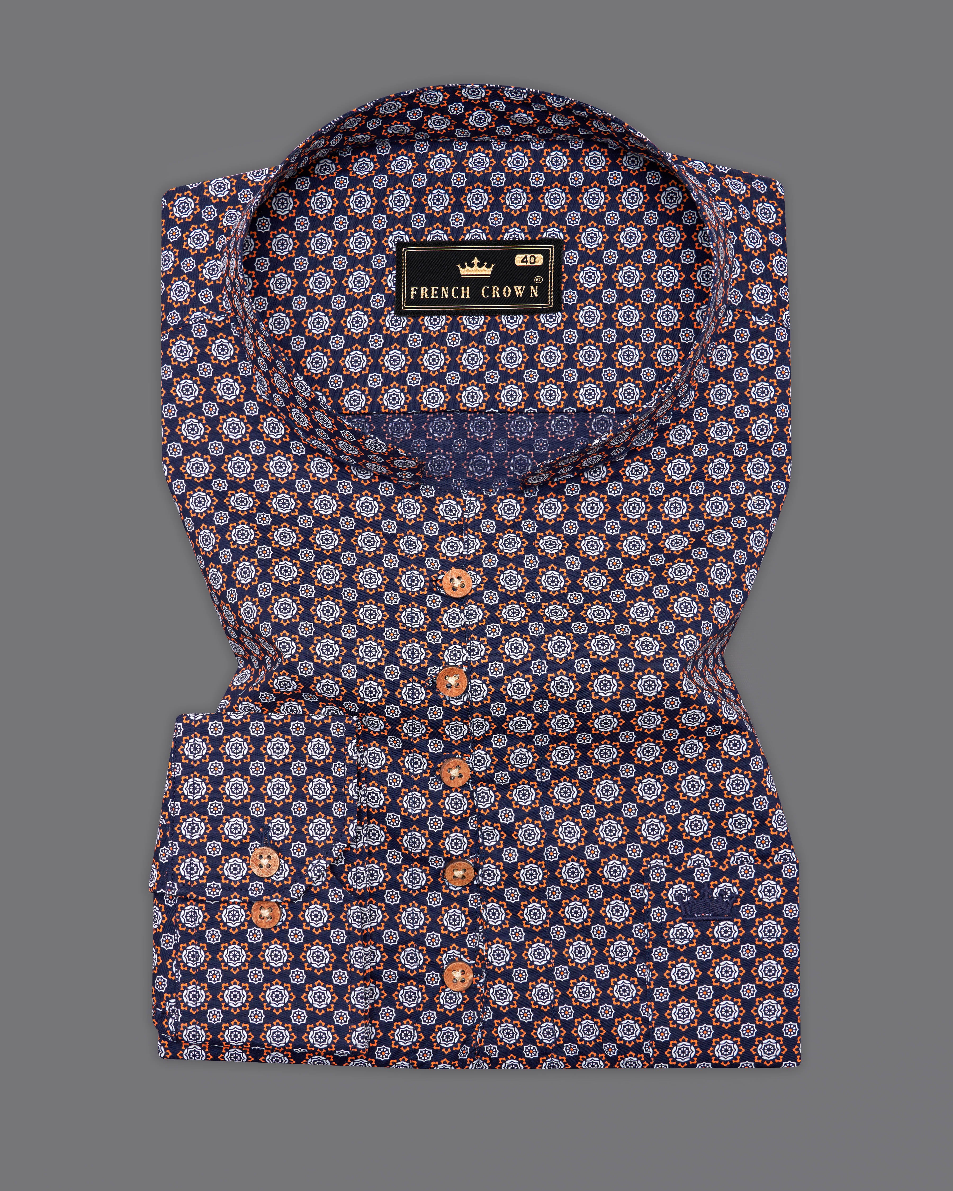 Haiti Navy Blue and Cadmium Orange Printed Royal Oxford Kurta Shirt 9620-KS-38,9620-KS-H-38,9620-KS-39,9620-KS-H-39,9620-KS-40,9620-KS-H-40,9620-KS-42,9620-KS-H-42,9620-KS-44,9620-KS-H-44,9620-KS-46,9620-KS-H-46,9620-KS-48,9620-KS-H-48,9620-KS-50,9620-KS-H-50,9620-KS-52,9620-KS-H-52