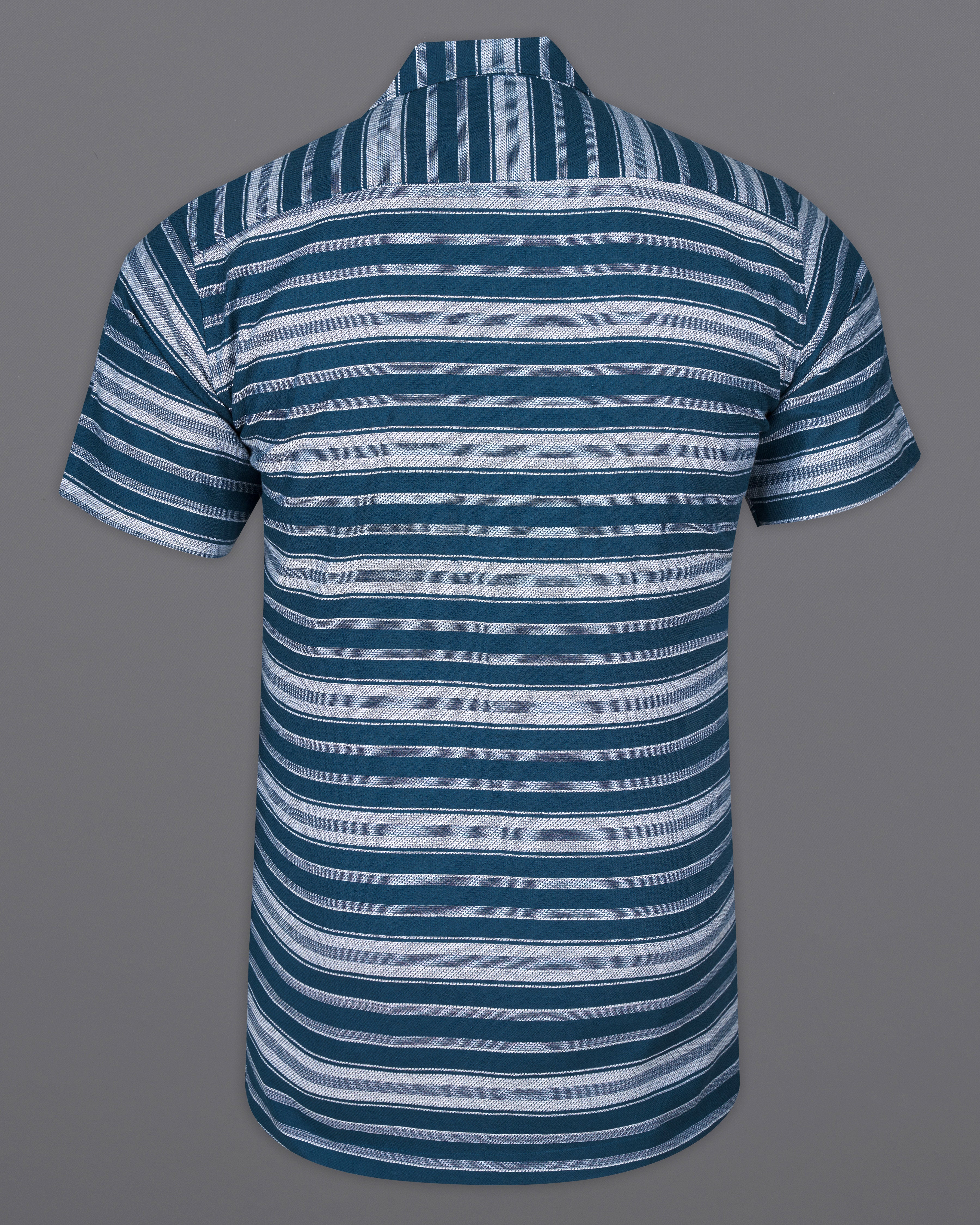Zodiac Blue Multicolour Striped Dobby Textured Half-Sleeved Shirt 9668-CC-SS-38, 9668-CC-SS-39, 9668-CC-SS-40, 9668-CC-SS-42, 9668-CC-SS-44, 9668-CC-SS-46, 9668-CC-SS-48, 9668-CC-SS-50, 9668-CC-SS-52