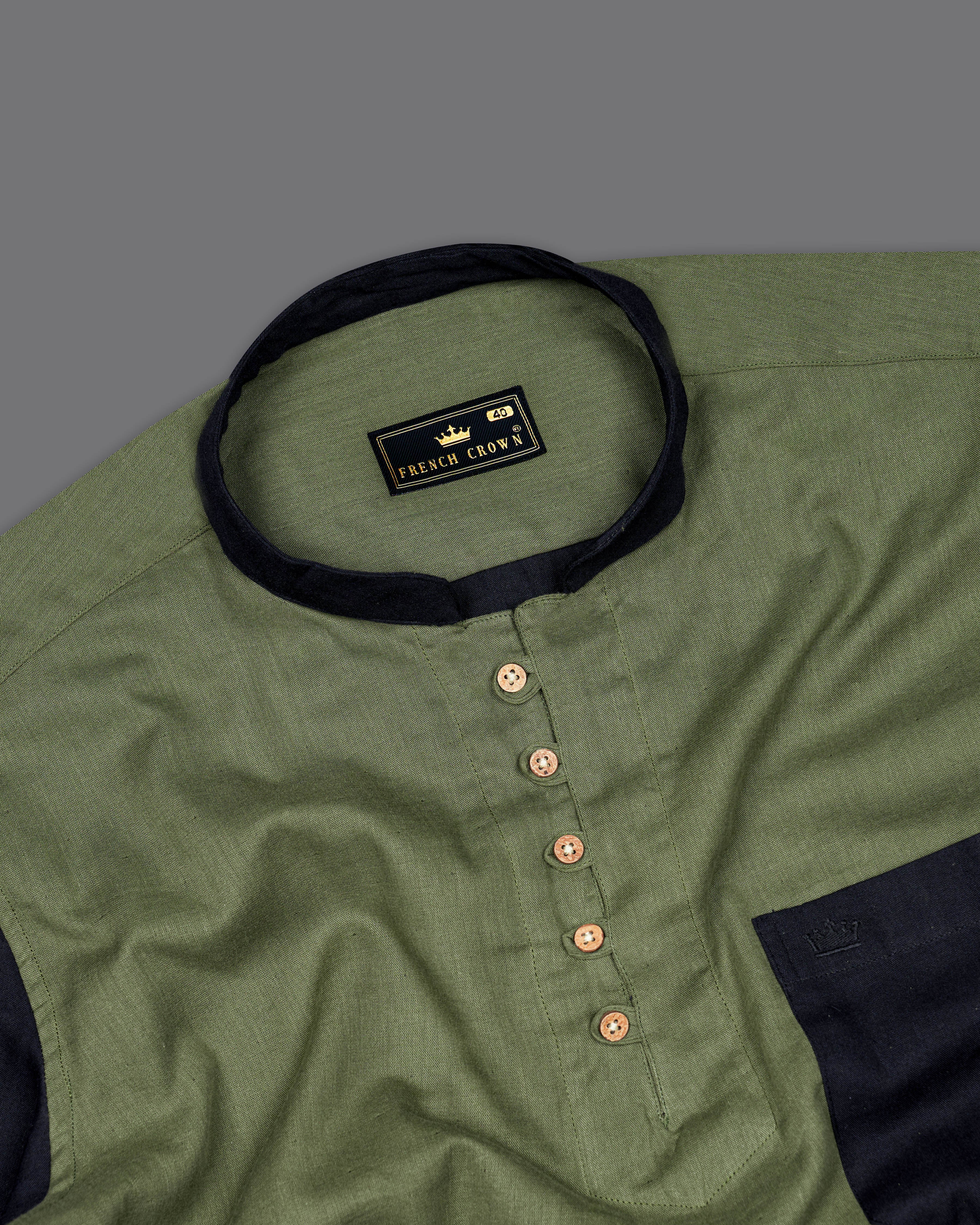 Flint Green With Black Sleeve and Premium Cotton Designer Kurta Shirt 9718-KS-38, 9718-KS-H-38, 9718-KS-39, 9718-KS-H-39, 9718-KS-40, 9718-KS-H-40, 9718-KS-42, 9718-KS-H-42, 9718-KS-44, 9718-KS-H-44, 9718-KS-46, 9718-KS-H-46, 9718-KS-48, 9718-KS-H-48, 9718-KS-50, 9718-KS-H-50, 9718-KS-52, 9718-KS-H-52
