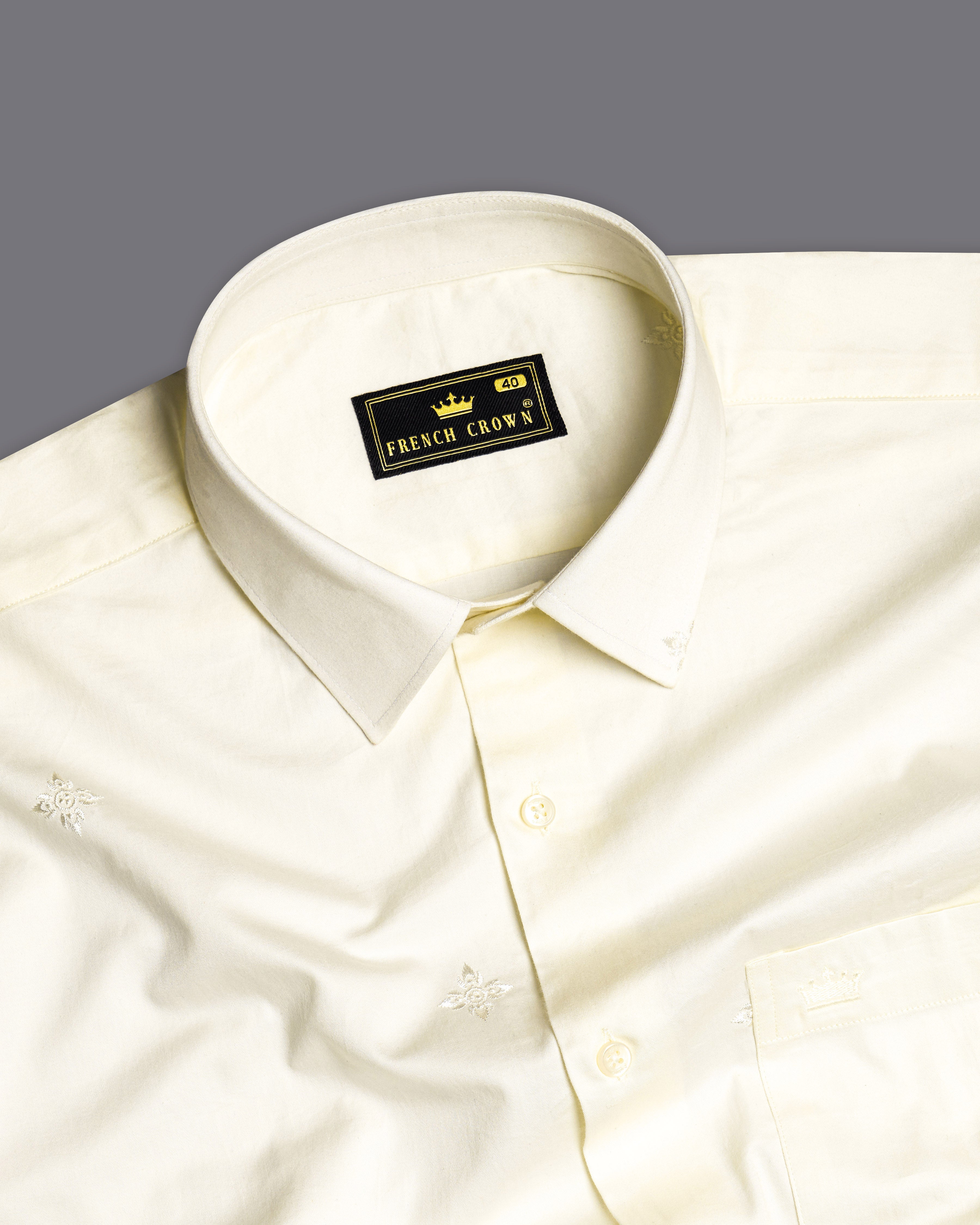 Wheatfield Cream Embroidered Textured Super Soft Premium Cotton Shirt 9735-38, 9735-H-38, 9735-39, 9735-H-39, 9735-40, 9735-H-40, 9735-42, 9735-H-42, 9735-44, 9735-H-44, 9735-46, 9735-H-46, 9735-48, 9735-H-48, 9735-50, 9735-H-50, 9735-52, 9735-H-52