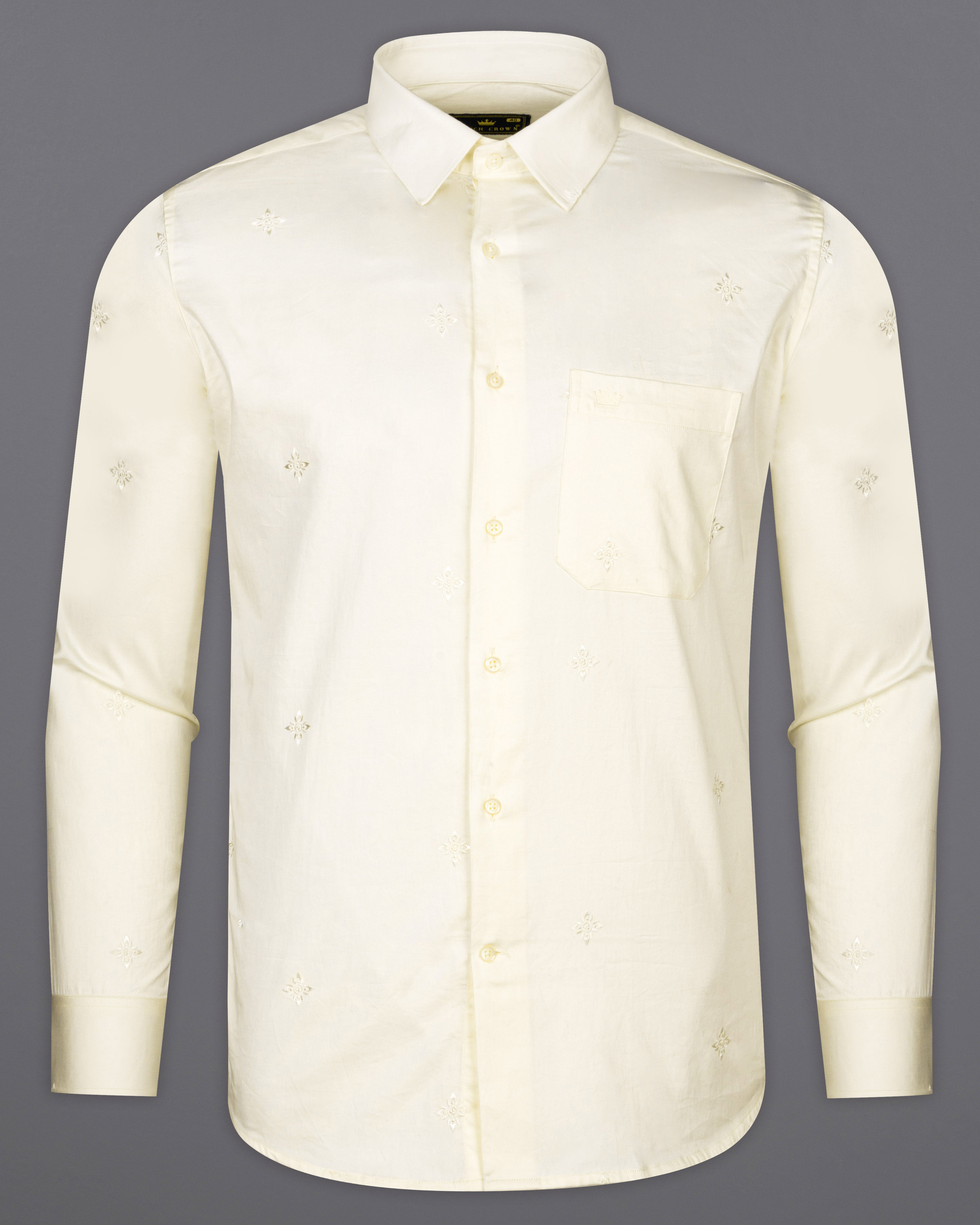 Wheatfield Cream Embroidered Textured Super Soft Premium Cotton Shirt 9735-38, 9735-H-38, 9735-39, 9735-H-39, 9735-40, 9735-H-40, 9735-42, 9735-H-42, 9735-44, 9735-H-44, 9735-46, 9735-H-46, 9735-48, 9735-H-48, 9735-50, 9735-H-50, 9735-52, 9735-H-52