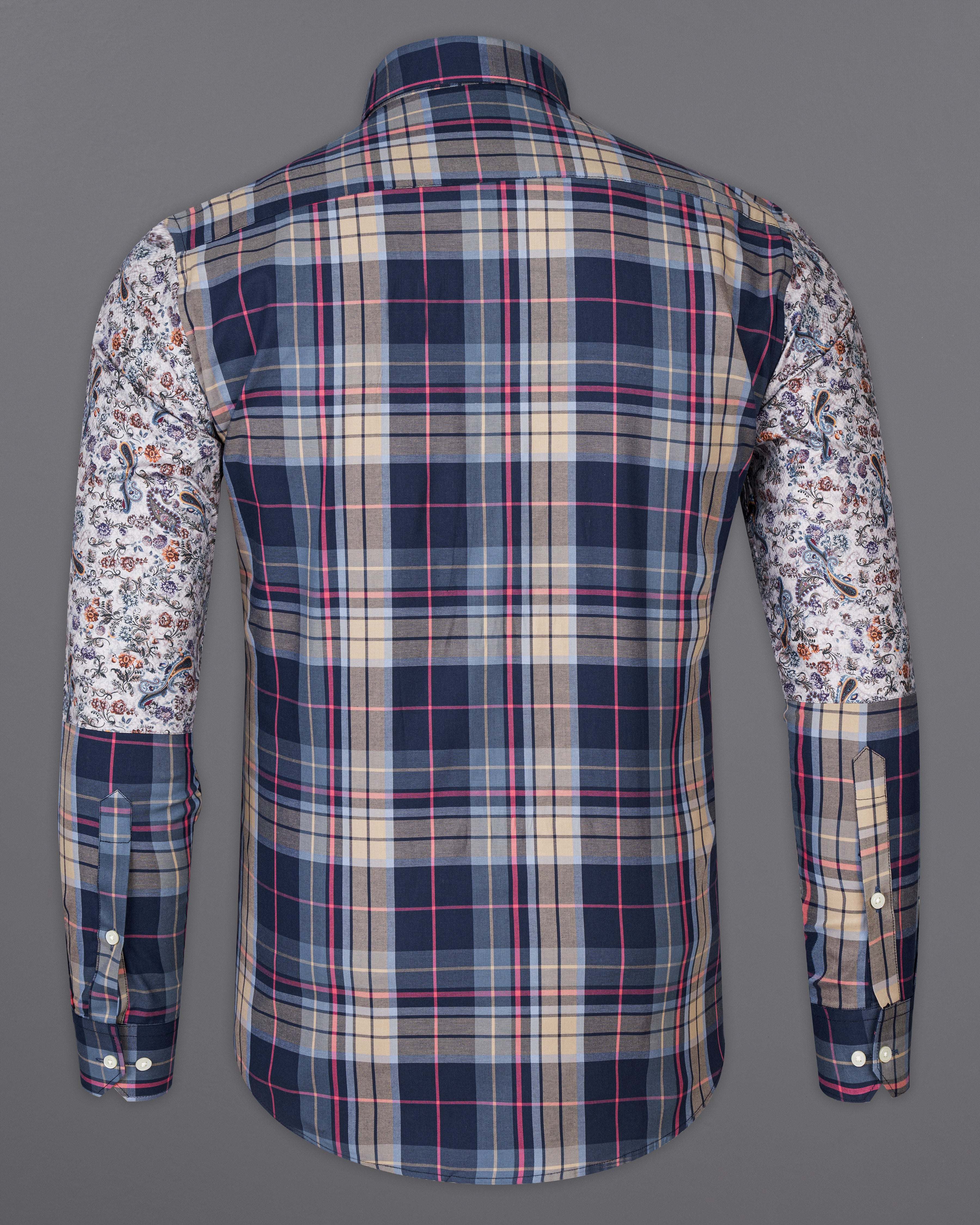 Zodiac Blue with Thatch Brown Twill Checkered Premium Cotton Shirt 9756-P222-38, 9756-P222-H-38, 9756-P222-39, 9756-P222-H-39, 9756-P222-40, 9756-P222-H-40, 9756-P222-42, 9756-P222-H-42, 9756-P222-44, 9756-P222-H-44, 9756-P222-46, 9756-P222-H-46, 9756-P222-48, 9756-P222-H-48, 9756-P222-50, 9756-P222-H-50, 9756-P222-52, 9756-P222-H-52