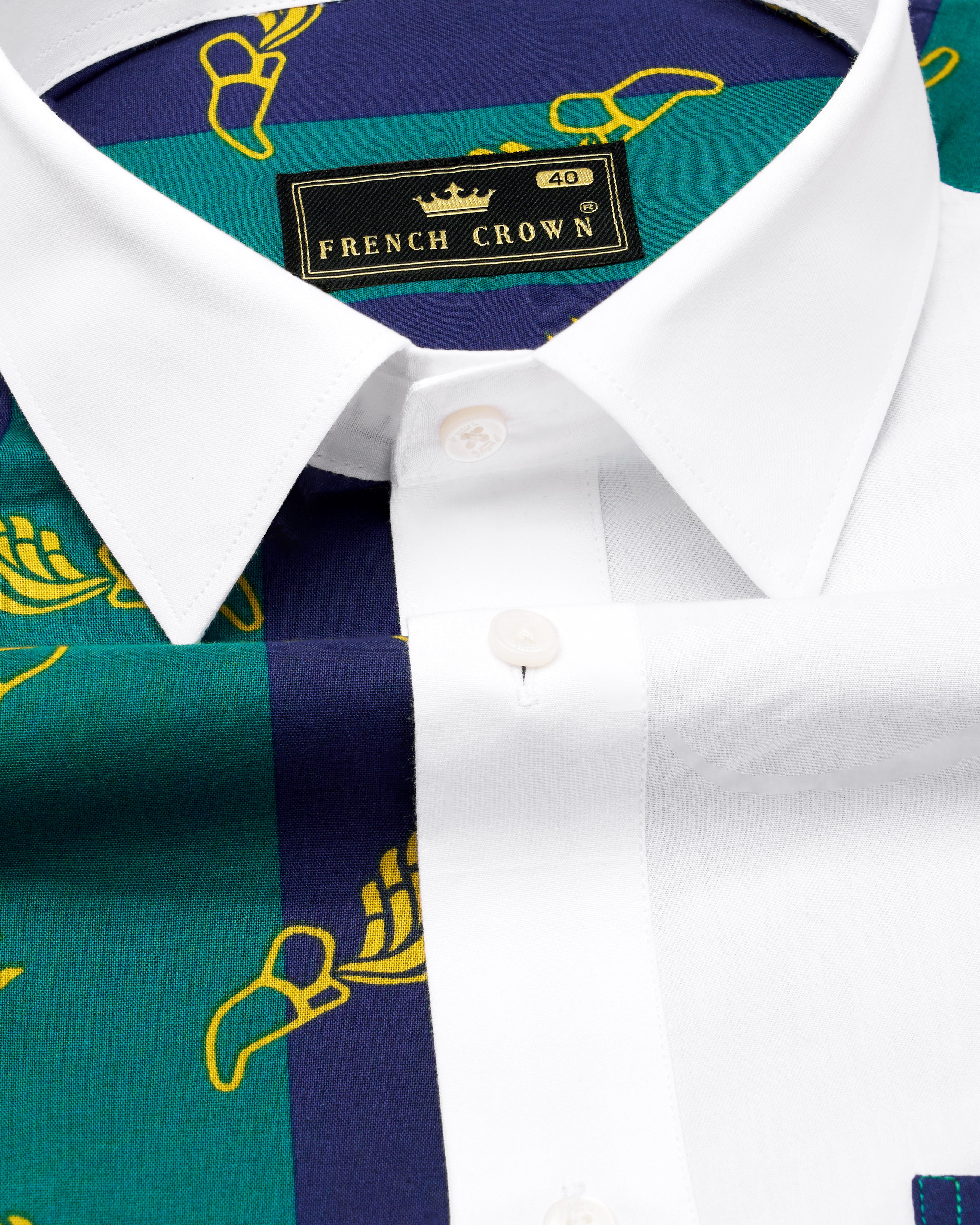 Bright White with Deep Teal Green and Cloud Burst Blue Printed Premium Cotton Designer Shirt 9767-P364-38, 9767-P364-H-38, 9767-P364-39, 9767-P364-H-39, 9767-P364-40, 9767-P364-H-40, 9767-P364-42, 9767-P364-H-42, 9767-P364-44, 9767-P364-H-44, 9767-P364-46, 9767-P364-H-46, 9767-P364-48, 9767-P364-H-48, 9767-P364-50, 9767-P364-H-50, 9767-P364-52, 9767-P364-H-52